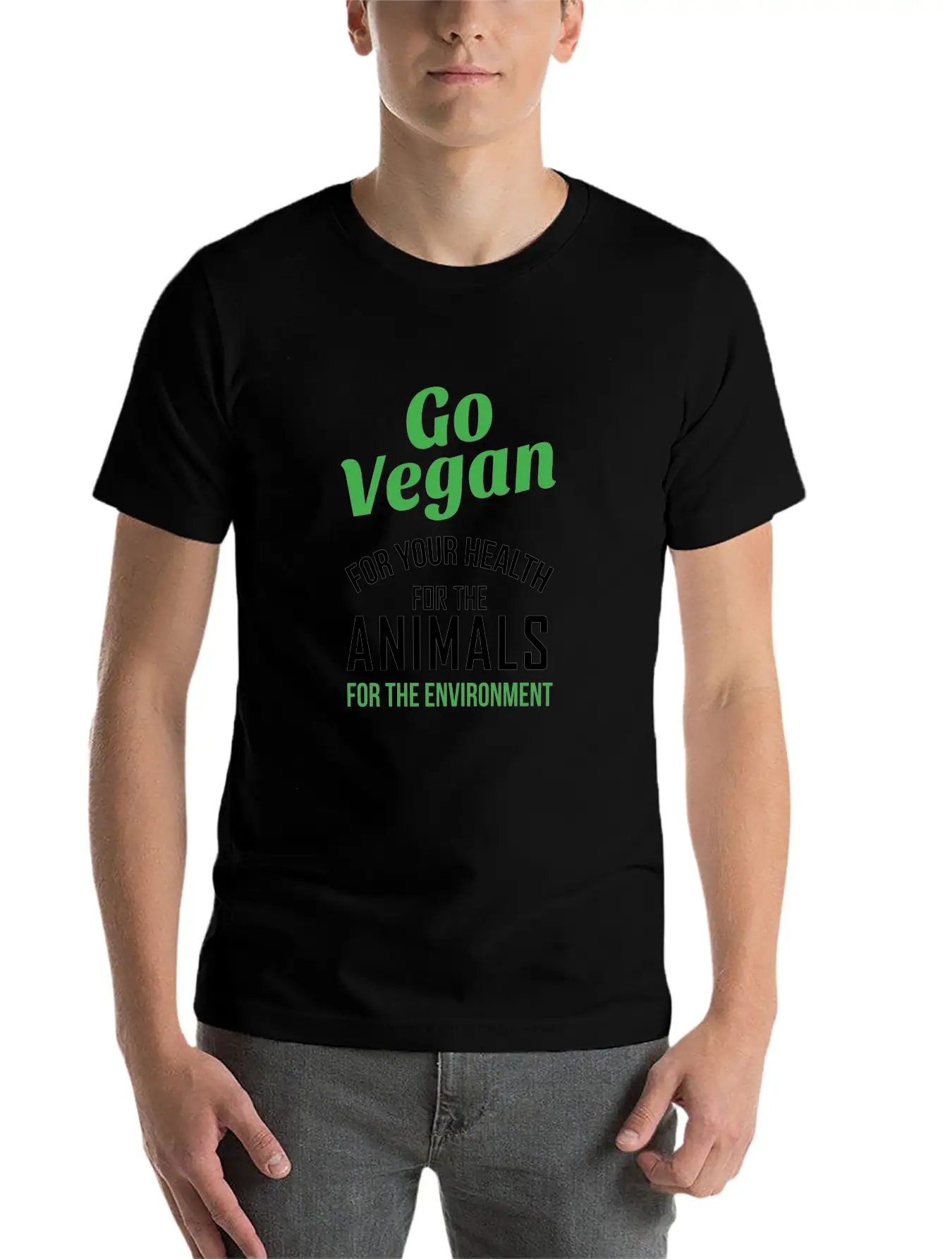 Go Vegan Nature Healthy Quote Gift Comfortable Minimalist Graphic Tee – Summer Style Essential