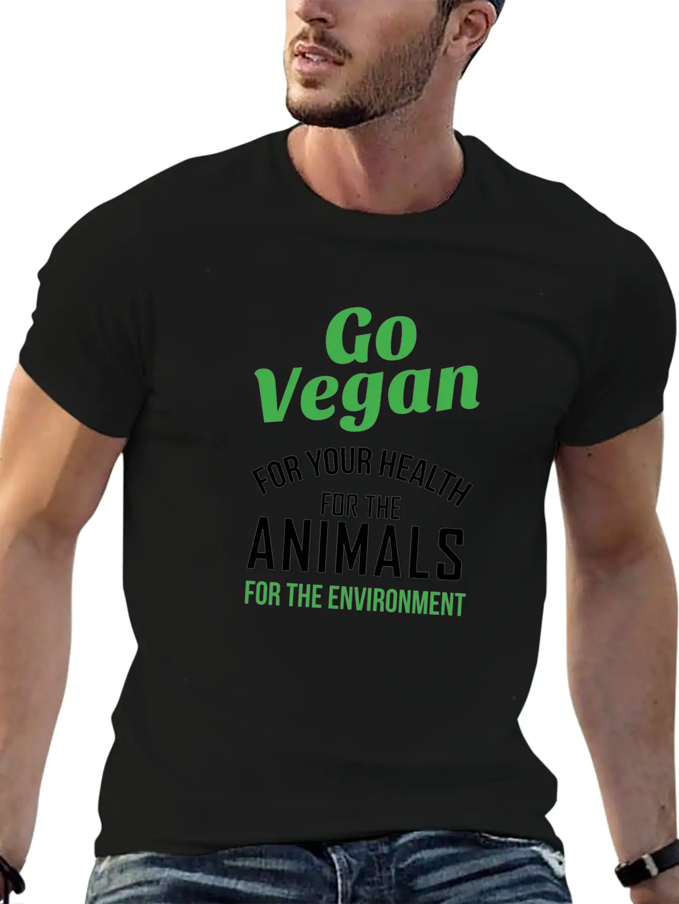 Go Vegan Nature Healthy Quote Gift Comfortable Minimalist Graphic Tee – Summer Style Essential