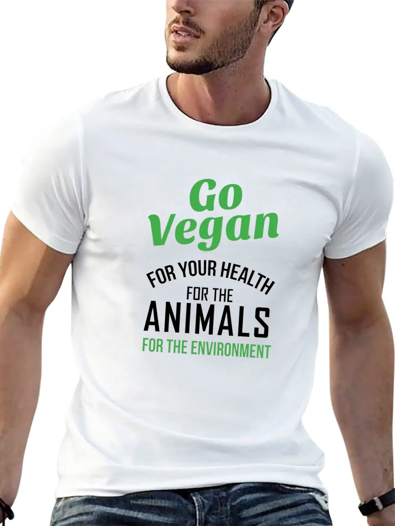 Go Vegan Nature Healthy Quote Gift Comfortable Minimalist Graphic Tee – Summer Style Essential