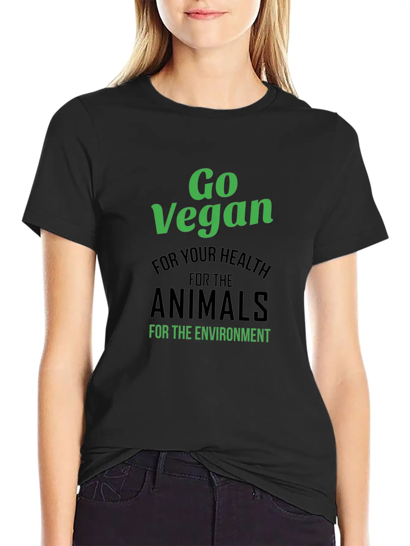 Go Vegan Nature Healthy Quote Gift Comfortable Minimalist Graphic Tee – Summer Style Essential
