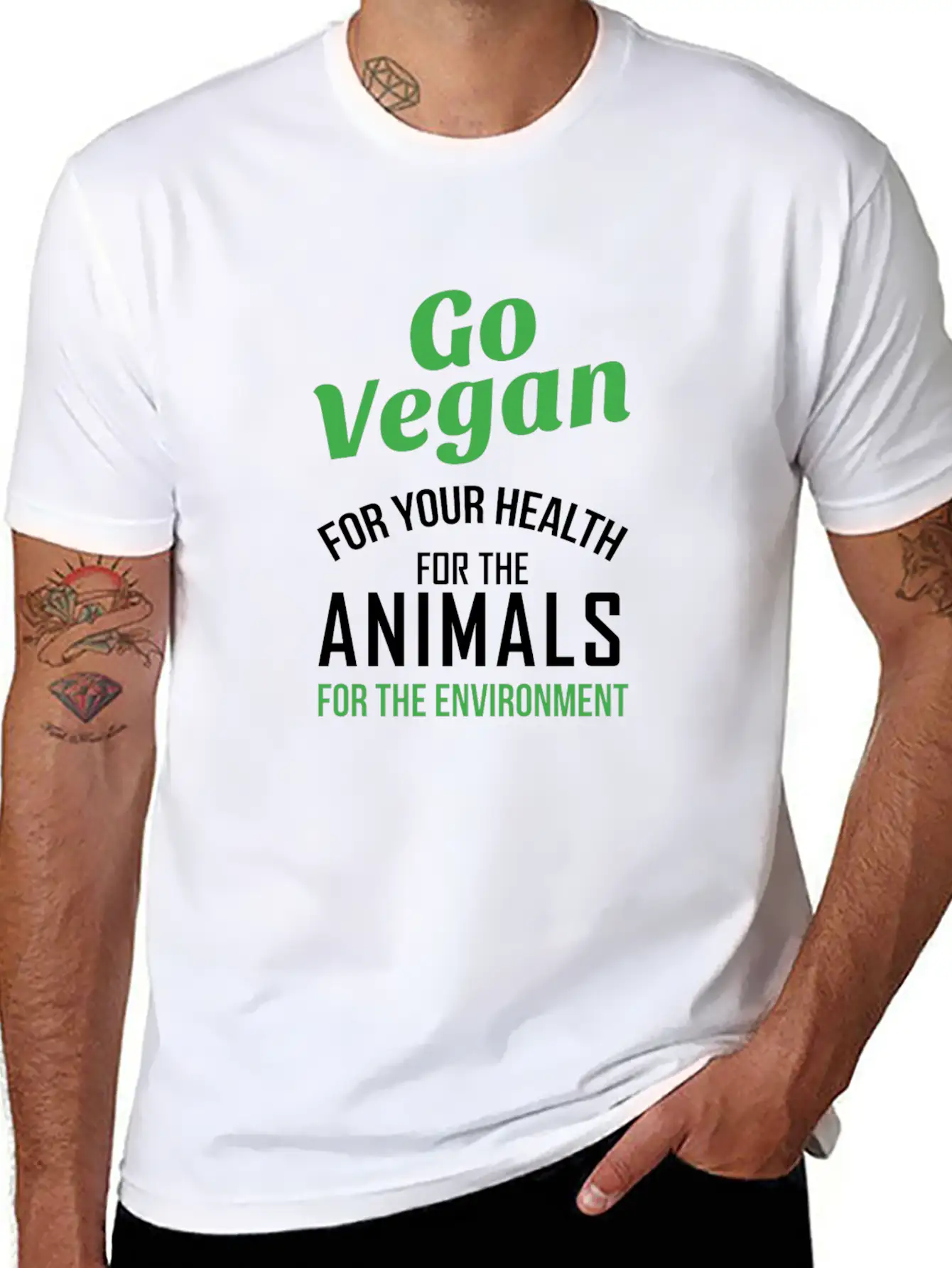 Go Vegan Nature Healthy Quote Gift Comfortable Minimalist Graphic Tee – Summer Style Essential