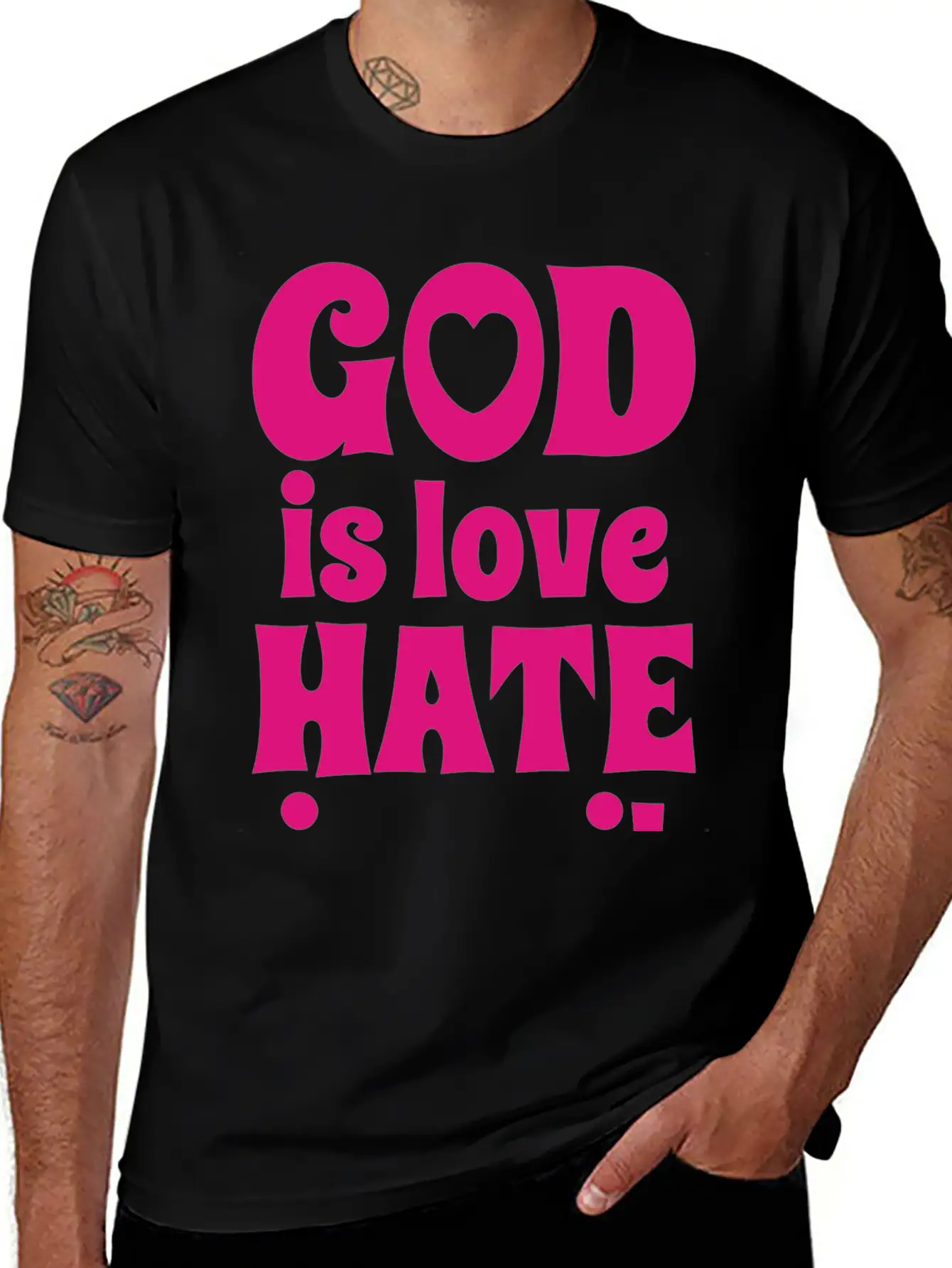 God Is Love Hate Is Evil Stylish Everyday T-Shirt – Unisex Basic Cotton Tee
