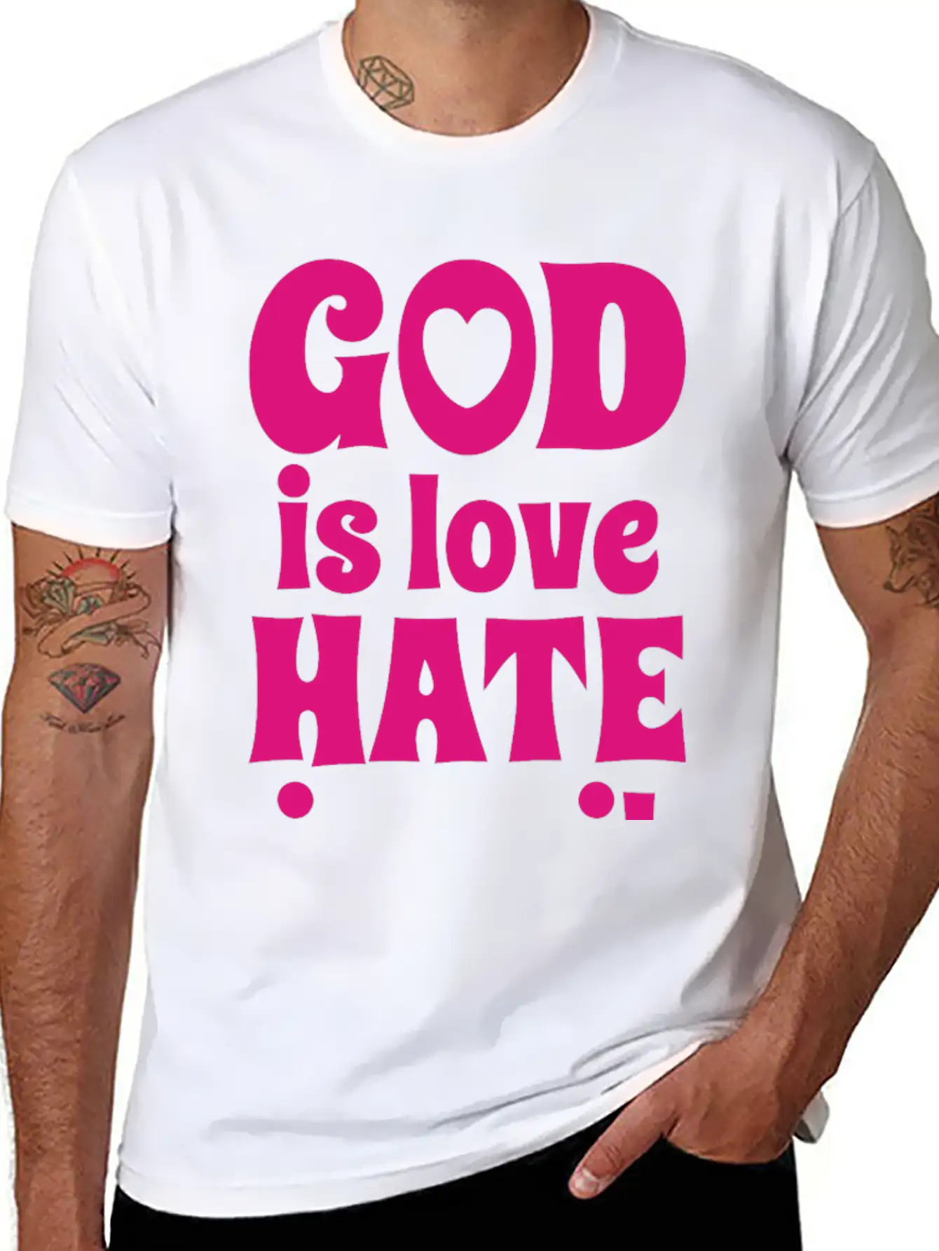 God Is Love Hate Is Evil Stylish Everyday T-Shirt – Unisex Basic Cotton Tee