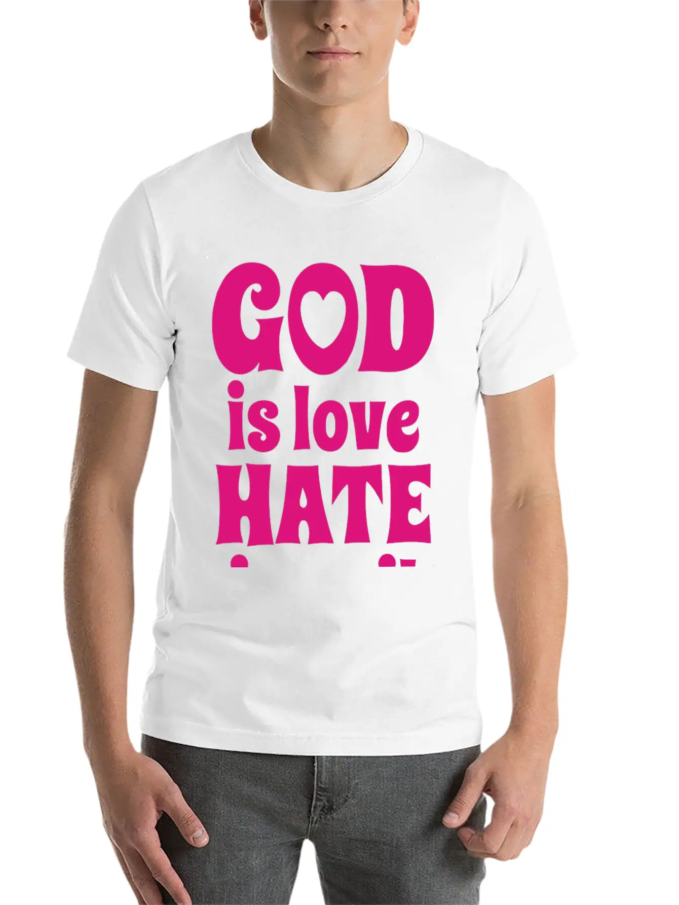 GOD IS LOVE HATE IS EVIL Unisex Short Sleeve Soft Cotton T-Shirt – Casual Everyday Wear
