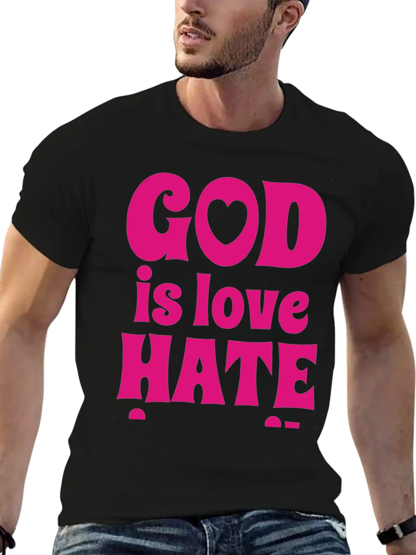 GOD IS LOVE HATE IS EVIL Unisex Short Sleeve Soft Cotton T-Shirt – Casual Everyday Wear