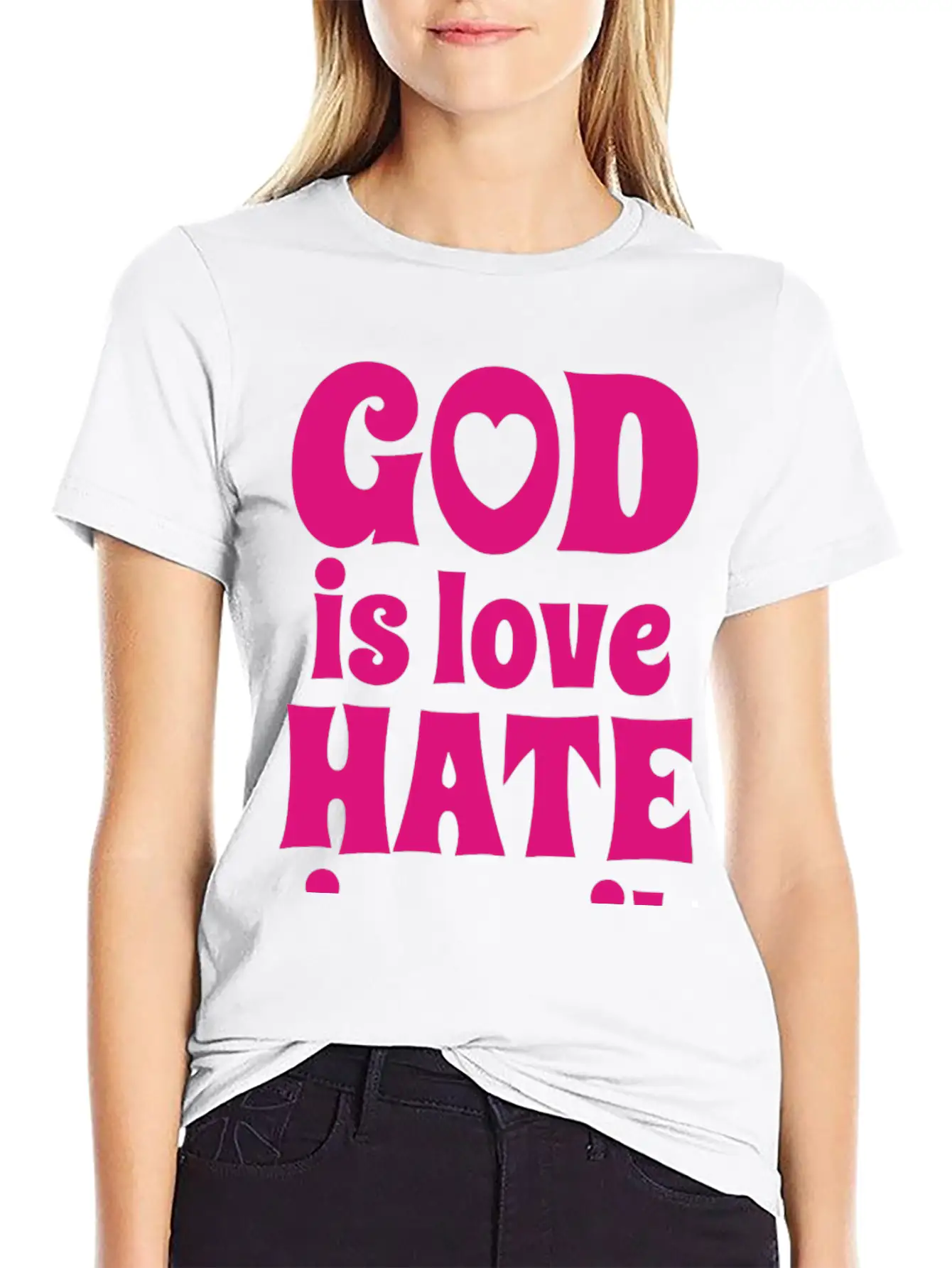 GOD IS LOVE HATE IS EVIL Unisex Short Sleeve Soft Cotton T-Shirt – Casual Everyday Wear