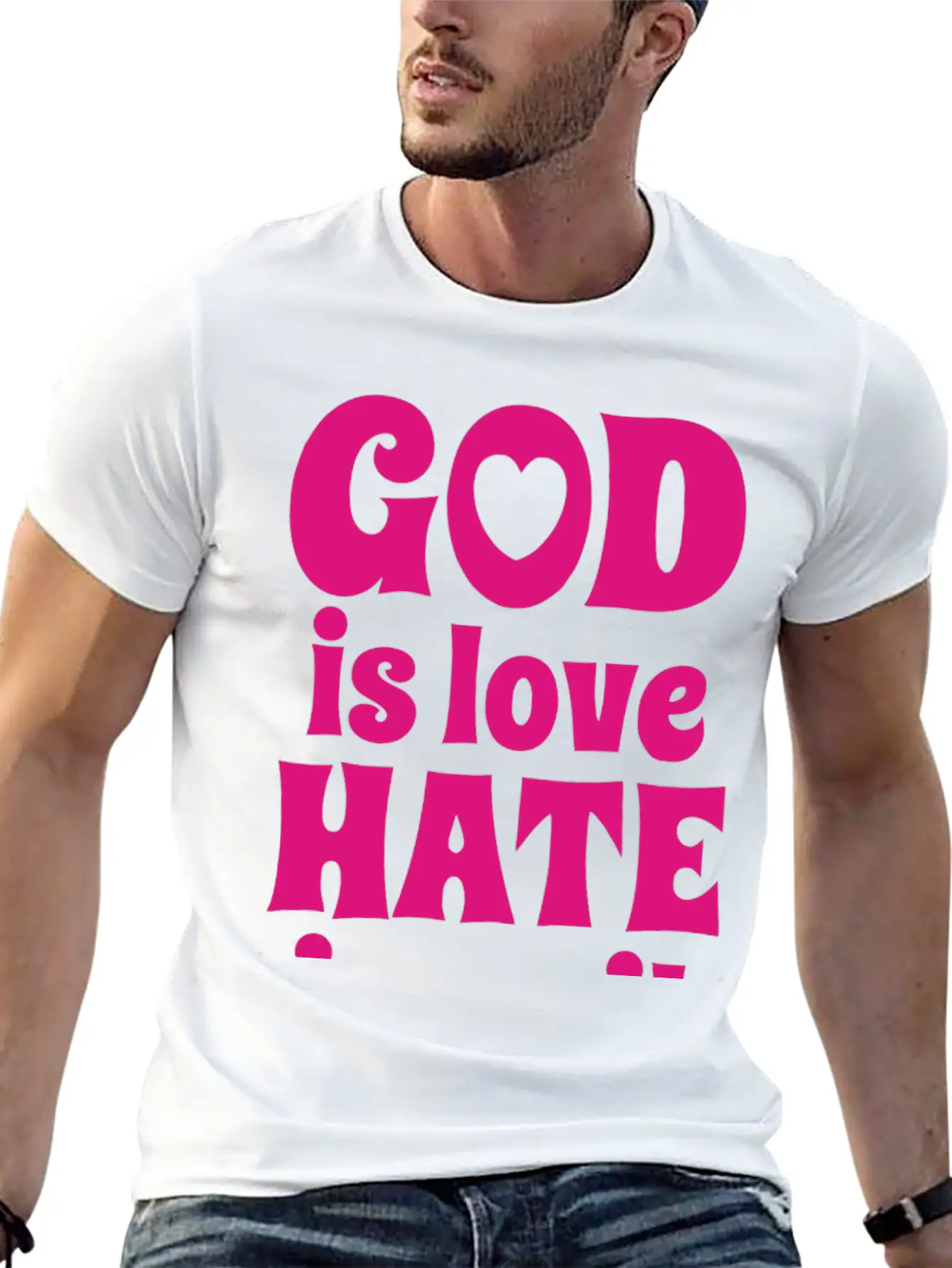 GOD IS LOVE HATE IS EVIL Unisex Short Sleeve Soft Cotton T-Shirt – Casual Everyday Wear