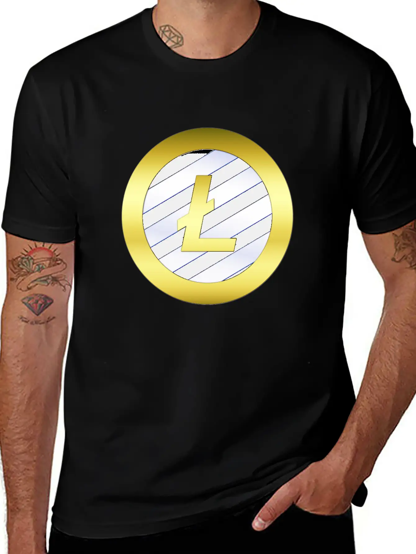 GOLD B LTC BLUE11Litecoin Comfortable Minimalist Graphic Tee – Summer Style Essential