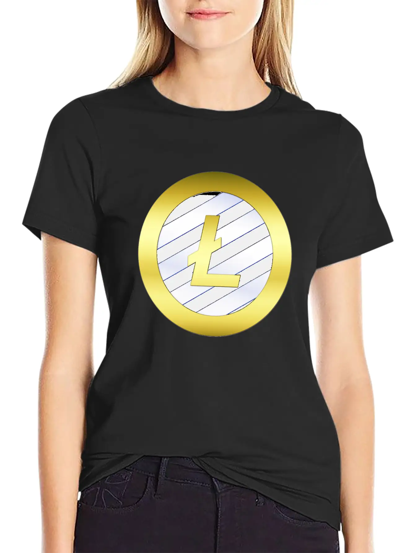 GOLD B LTC BLUE11Litecoin Comfortable Minimalist Graphic Tee – Summer Style Essential