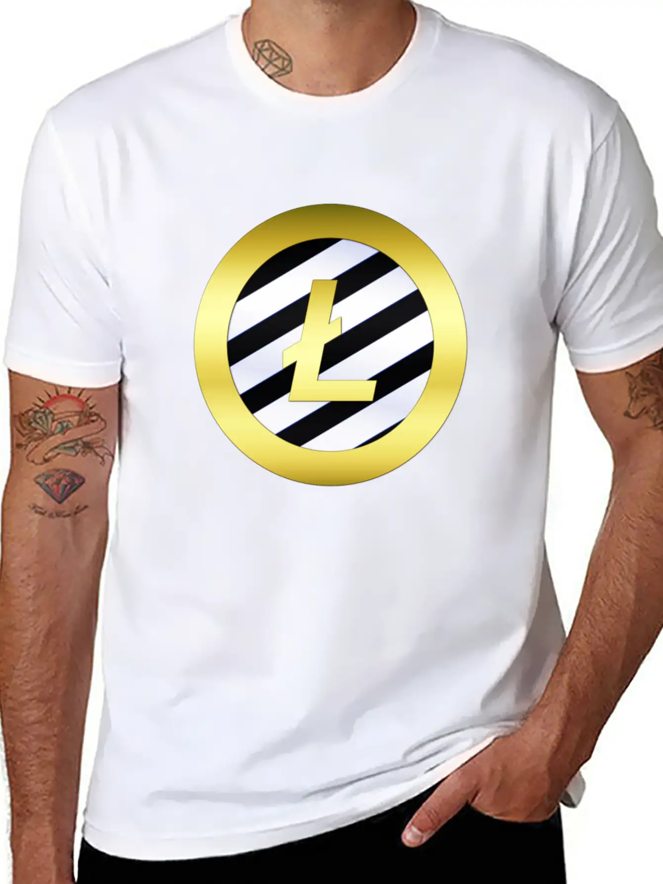 GOLD B LTC BLUE11Litecoin Comfortable Minimalist Graphic Tee – Summer Style Essential