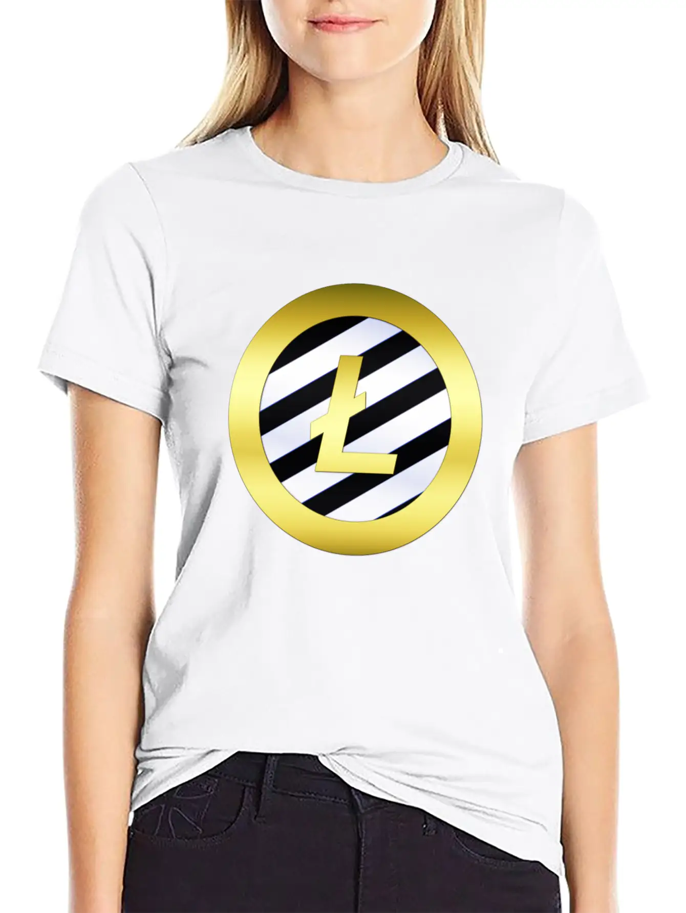 GOLD B LTC BLUE11Litecoin Comfortable Minimalist Graphic Tee – Summer Style Essential
