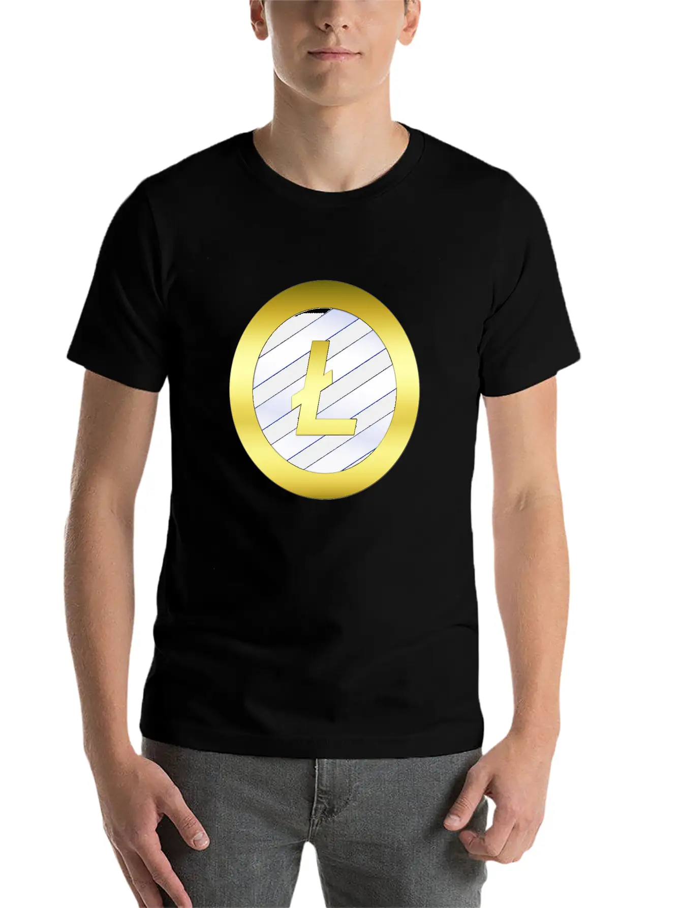 GOLD B LTC BLUE11Litecoin Comfortable Minimalist Graphic Tee – Summer Style Essential