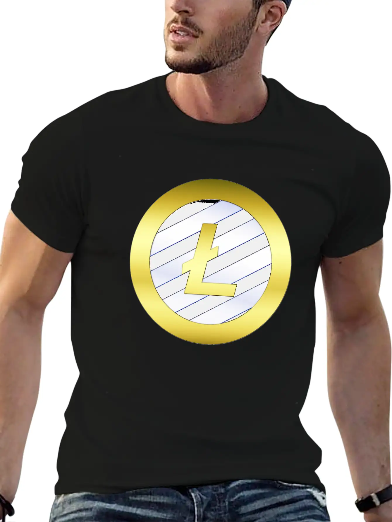 GOLD B LTC BLUE11Litecoin Comfortable Minimalist Graphic Tee – Summer Style Essential