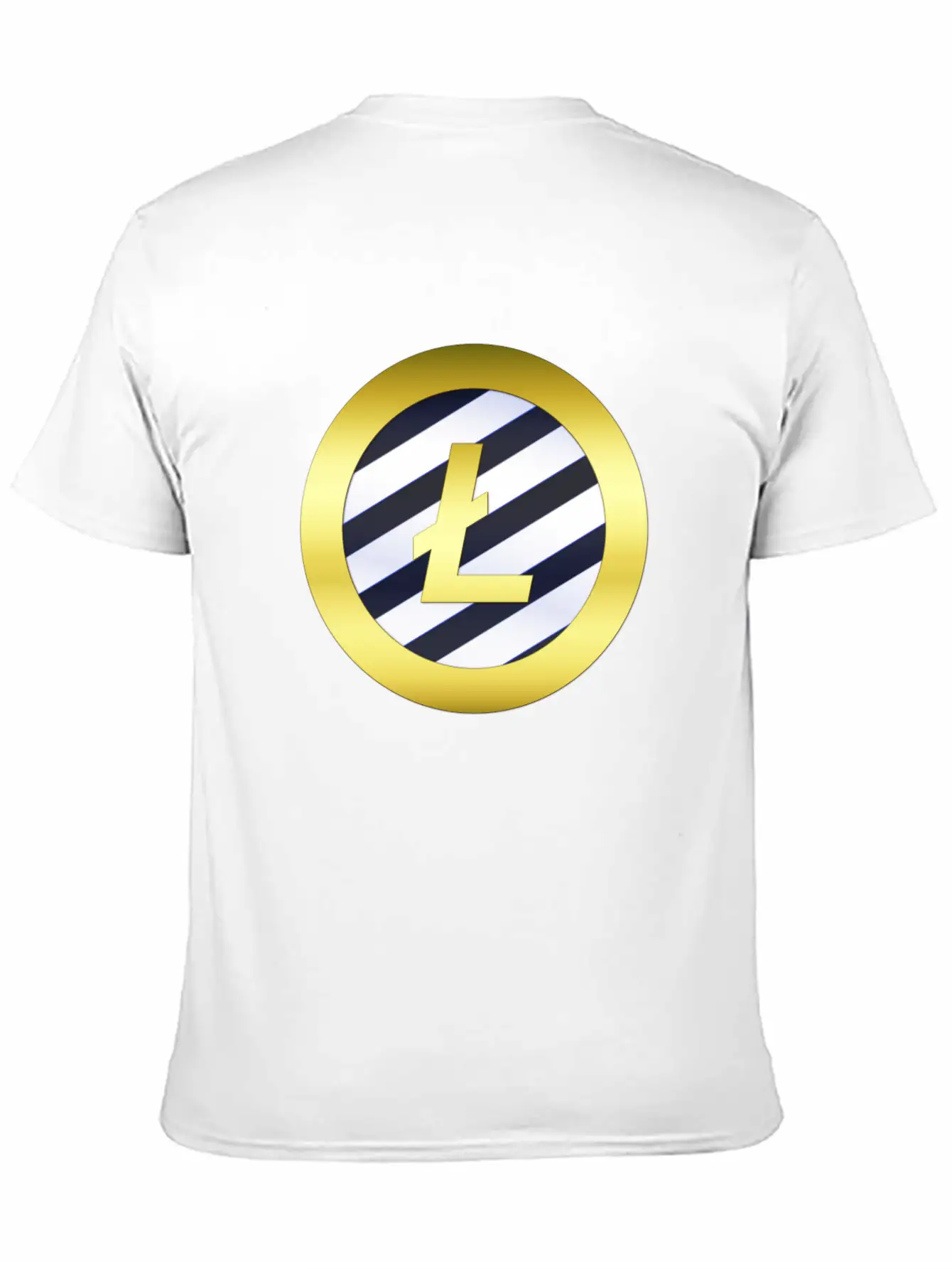 GOLD B LTC BLUE6 Litecoin Unisex Short Sleeve Soft Cotton T-Shirt – Casual Everyday Wear