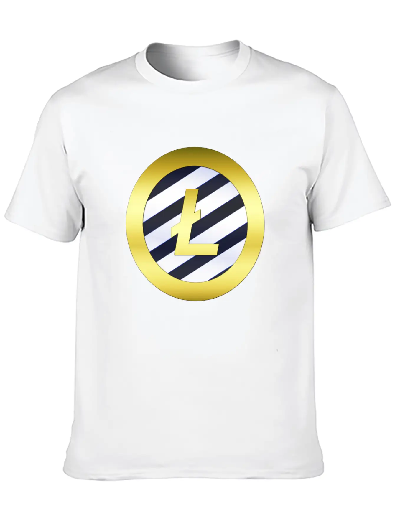 GOLD B LTC BLUE6 Litecoin Unisex Short Sleeve Soft Cotton T-Shirt – Casual Everyday Wear