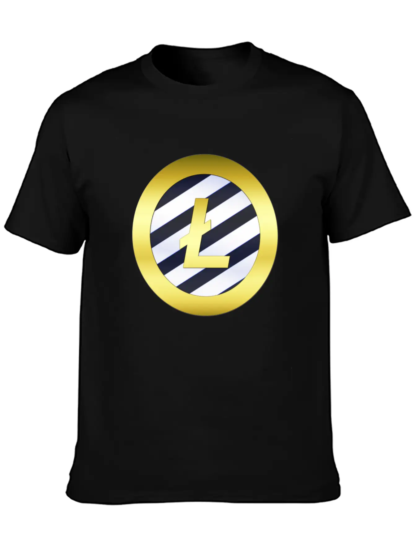 GOLD B LTC BLUE6 Litecoin Unisex Short Sleeve Soft Cotton T-Shirt – Casual Everyday Wear