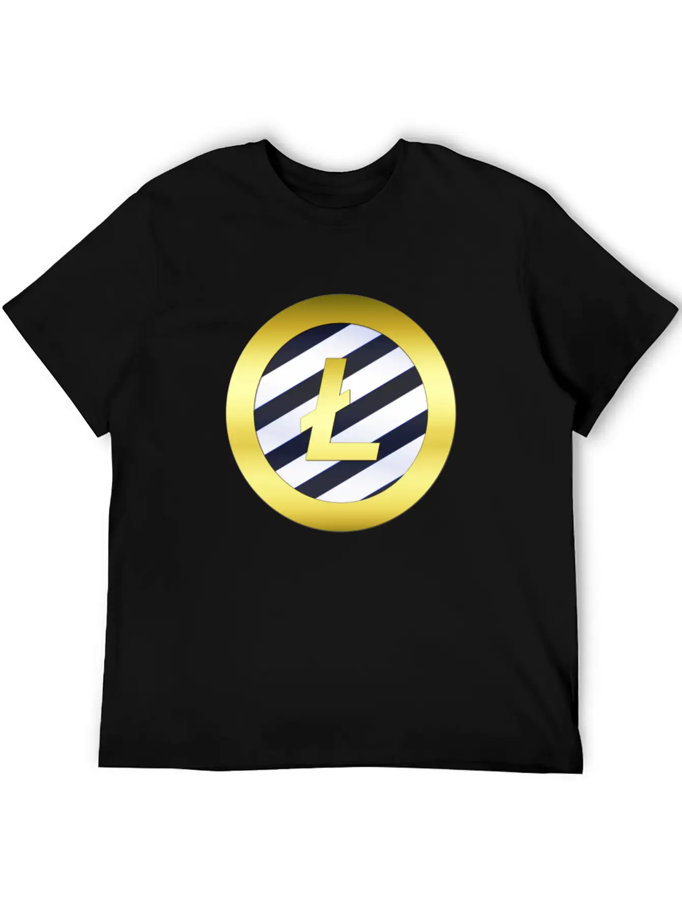 GOLD B LTC BLUE6 Litecoin Unisex Short Sleeve Soft Cotton T-Shirt – Casual Everyday Wear