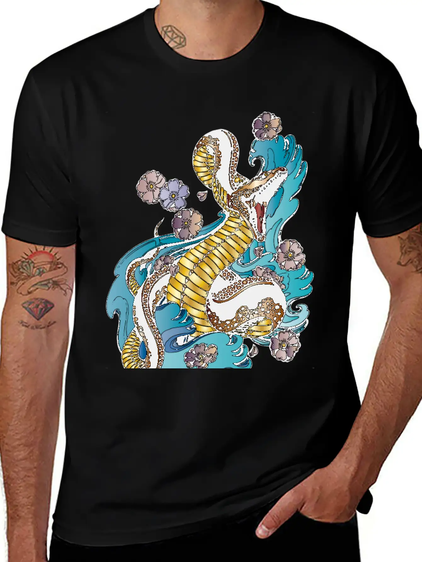 GOLD BRONZE SNAKE Stylish Everyday T-Shirt – Unisex Basic Cotton Tee