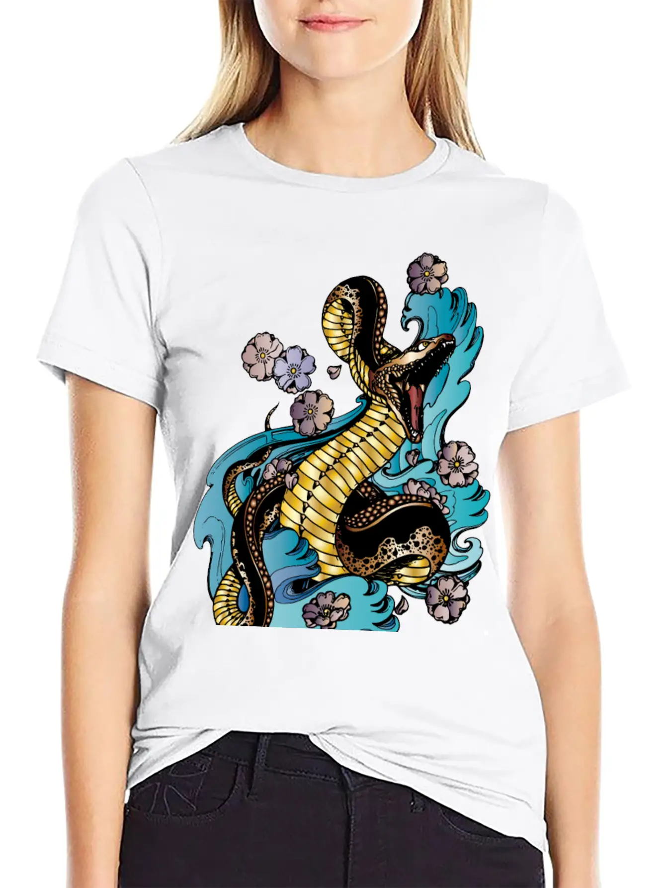 GOLD BRONZE SNAKE Stylish Everyday T-Shirt – Unisex Basic Cotton Tee