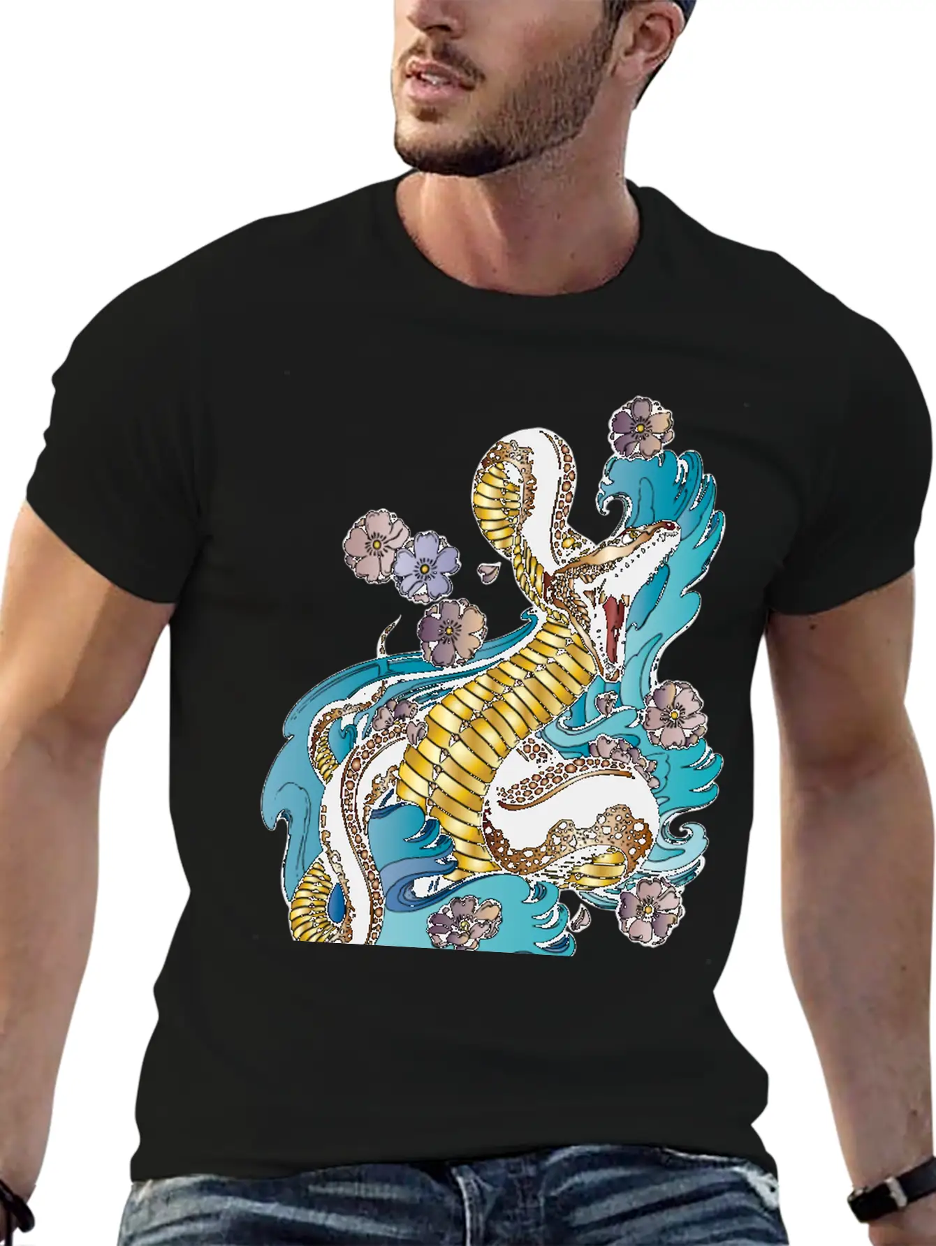GOLD BRONZE SNAKE Stylish Everyday T-Shirt – Unisex Basic Cotton Tee