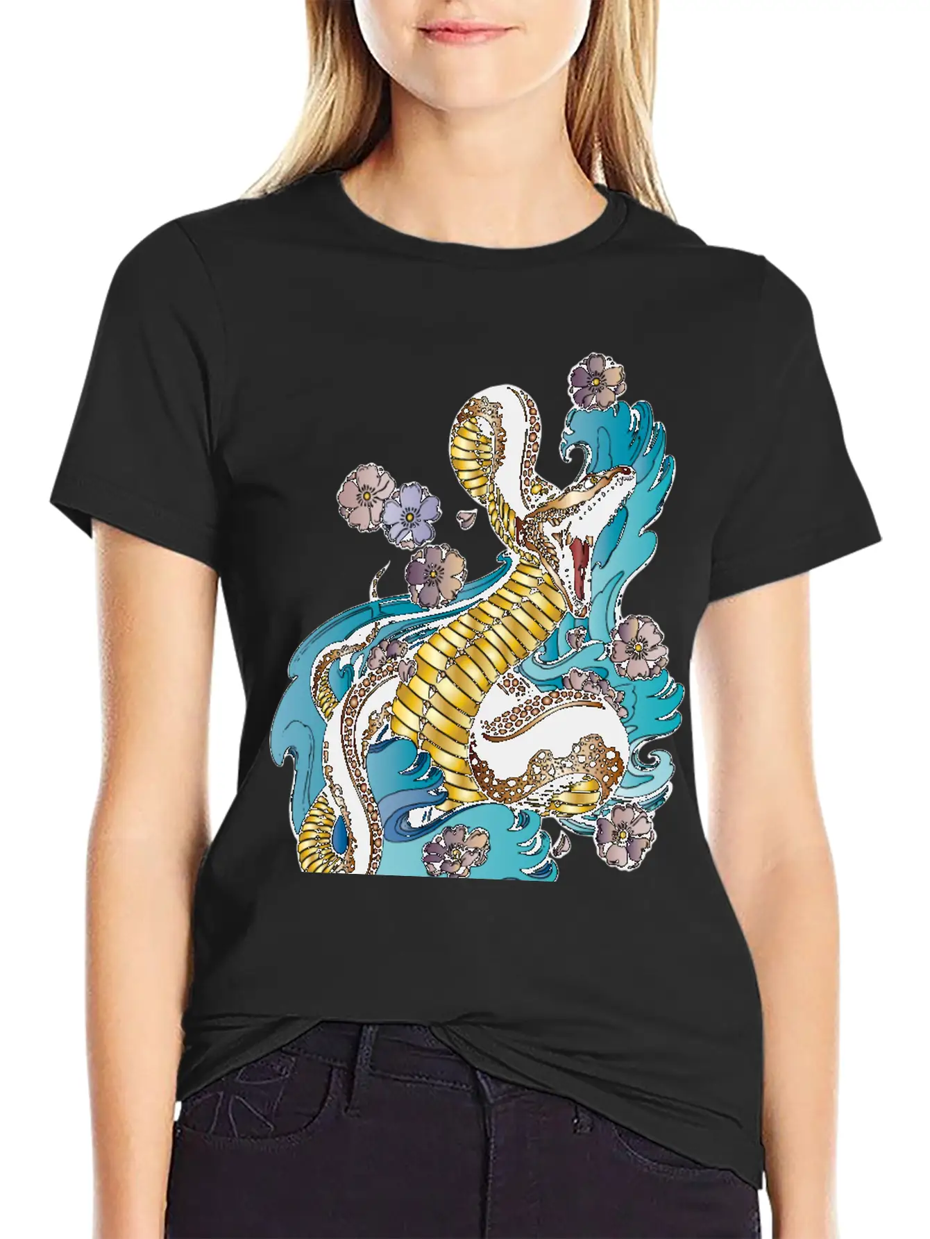 GOLD BRONZE SNAKE Stylish Everyday T-Shirt – Unisex Basic Cotton Tee
