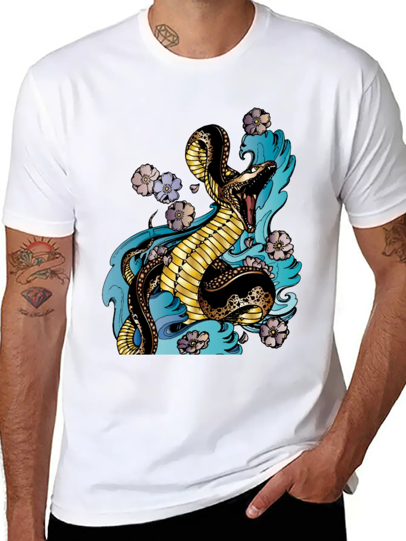 GOLD BRONZE SNAKE Stylish Everyday T-Shirt – Unisex Basic Cotton Tee