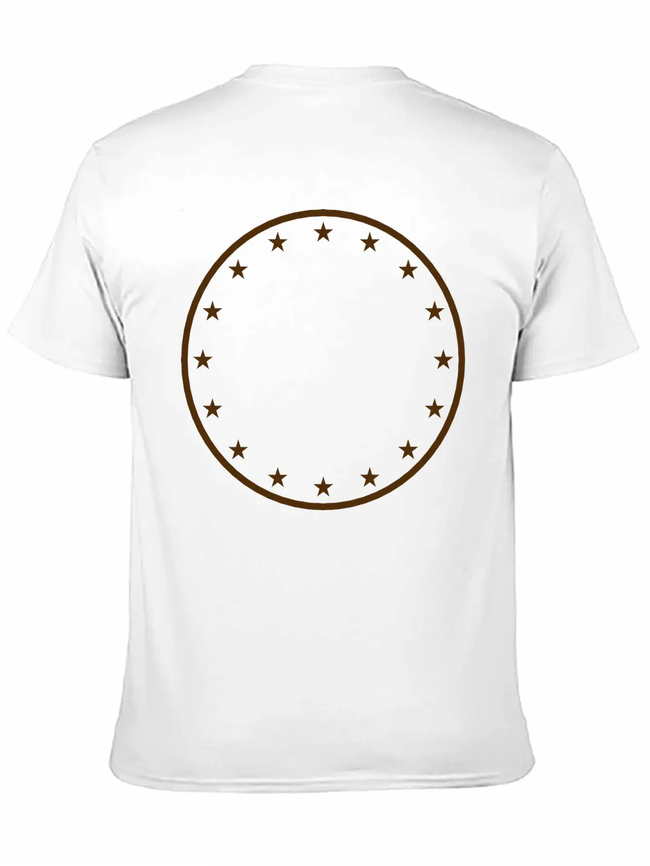 Gold Circle Star Frame Round Ring Shield Emblem De Stylish Everyday T-Shirt – Unisex Basic Cotton Tee