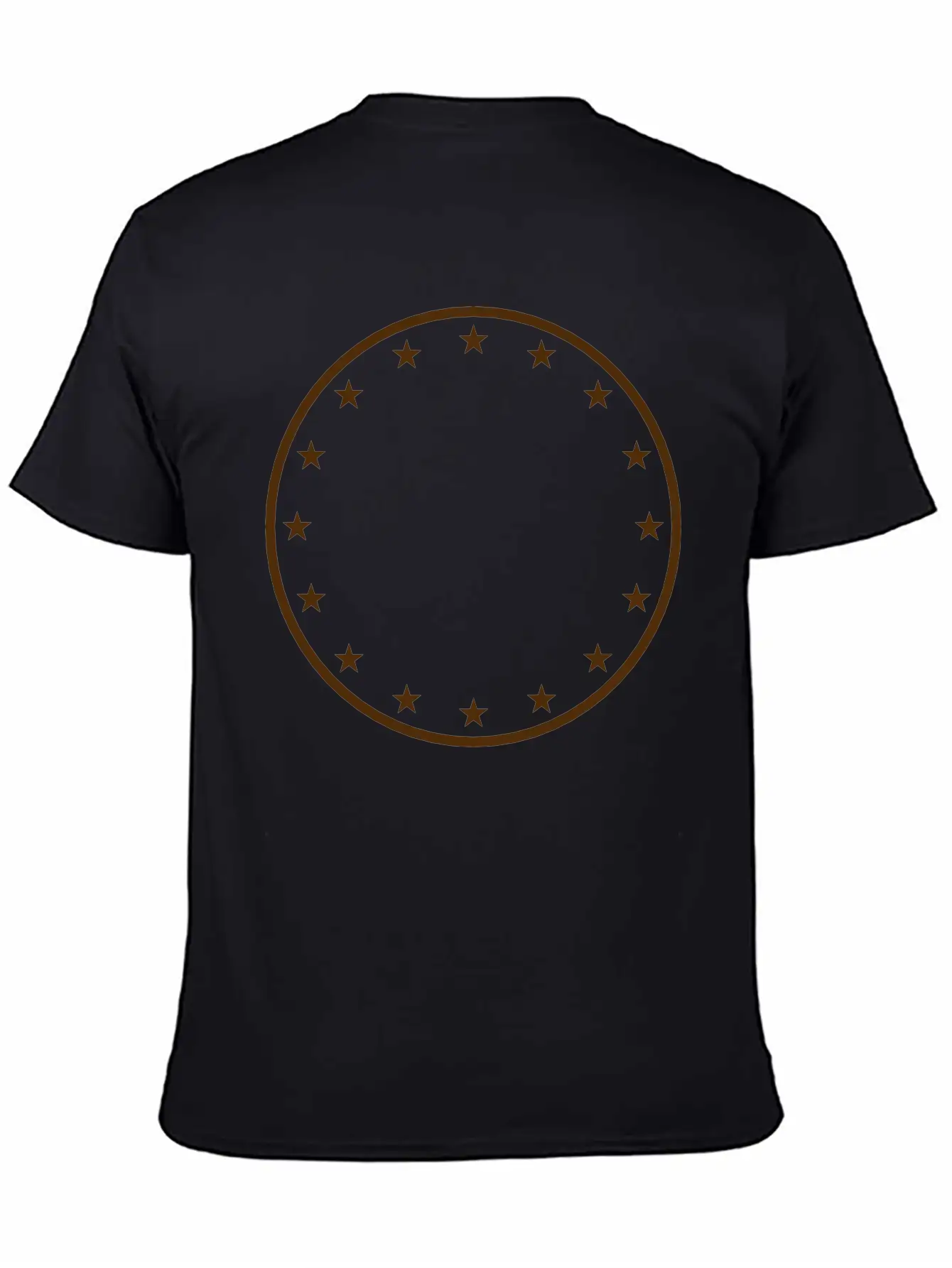 Gold Circle Star Frame Round Ring Shield Emblem De Stylish Everyday T-Shirt – Unisex Basic Cotton Tee