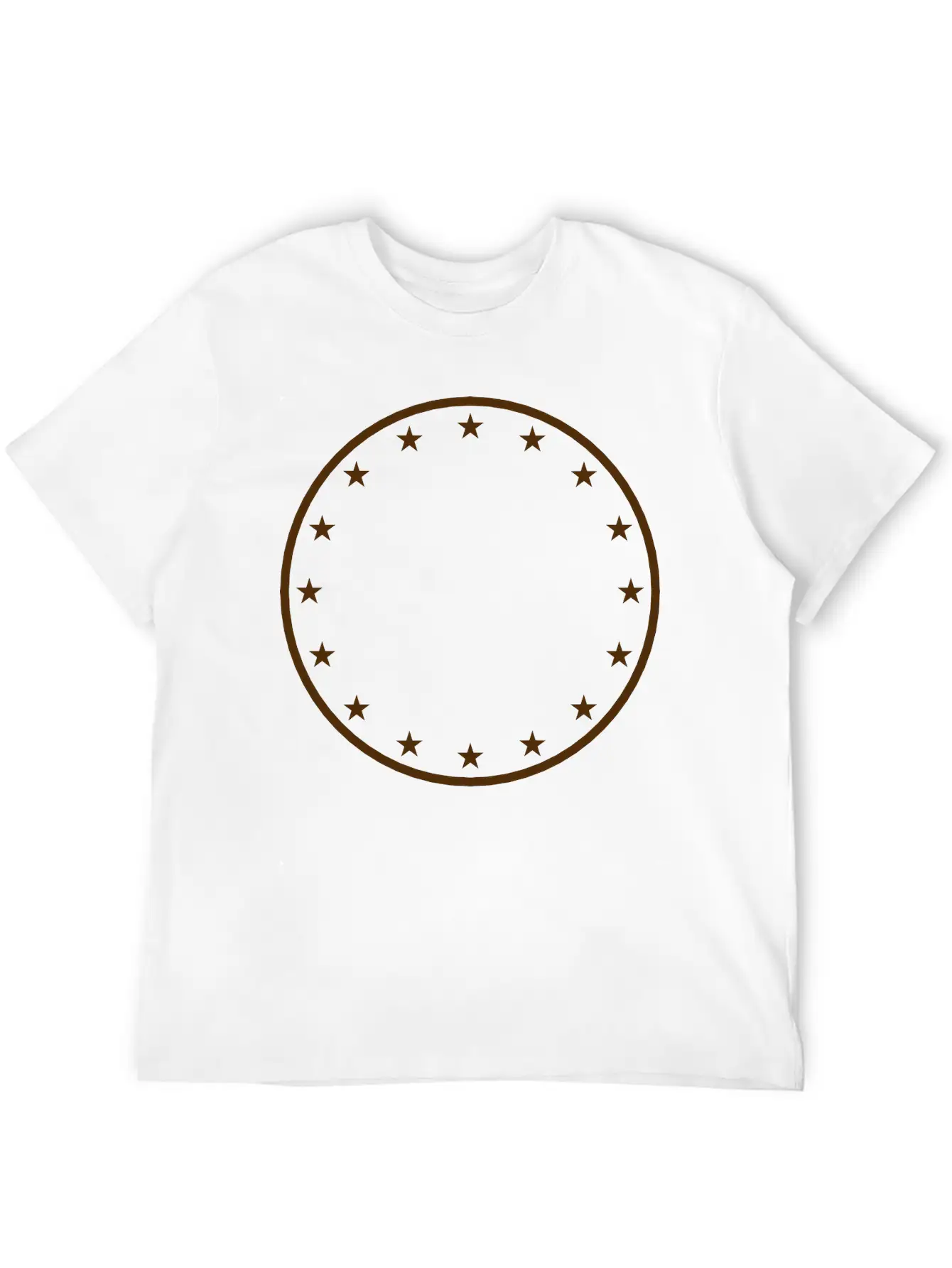 Gold Circle Star Frame Round Ring Shield Emblem De Stylish Everyday T-Shirt – Unisex Basic Cotton Tee