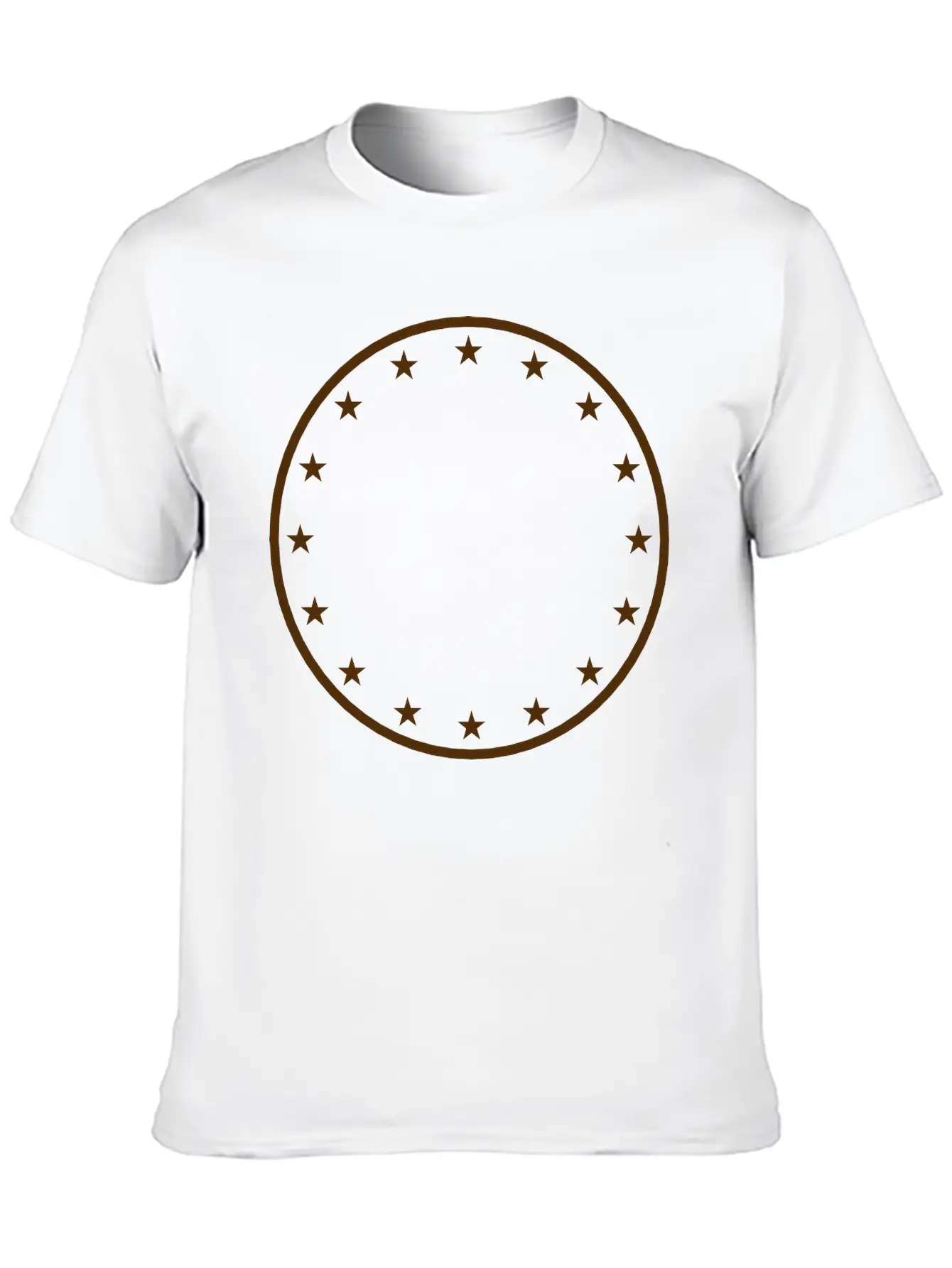 Gold Circle Star Frame Round Ring Shield Emblem De Stylish Everyday T-Shirt – Unisex Basic Cotton Tee