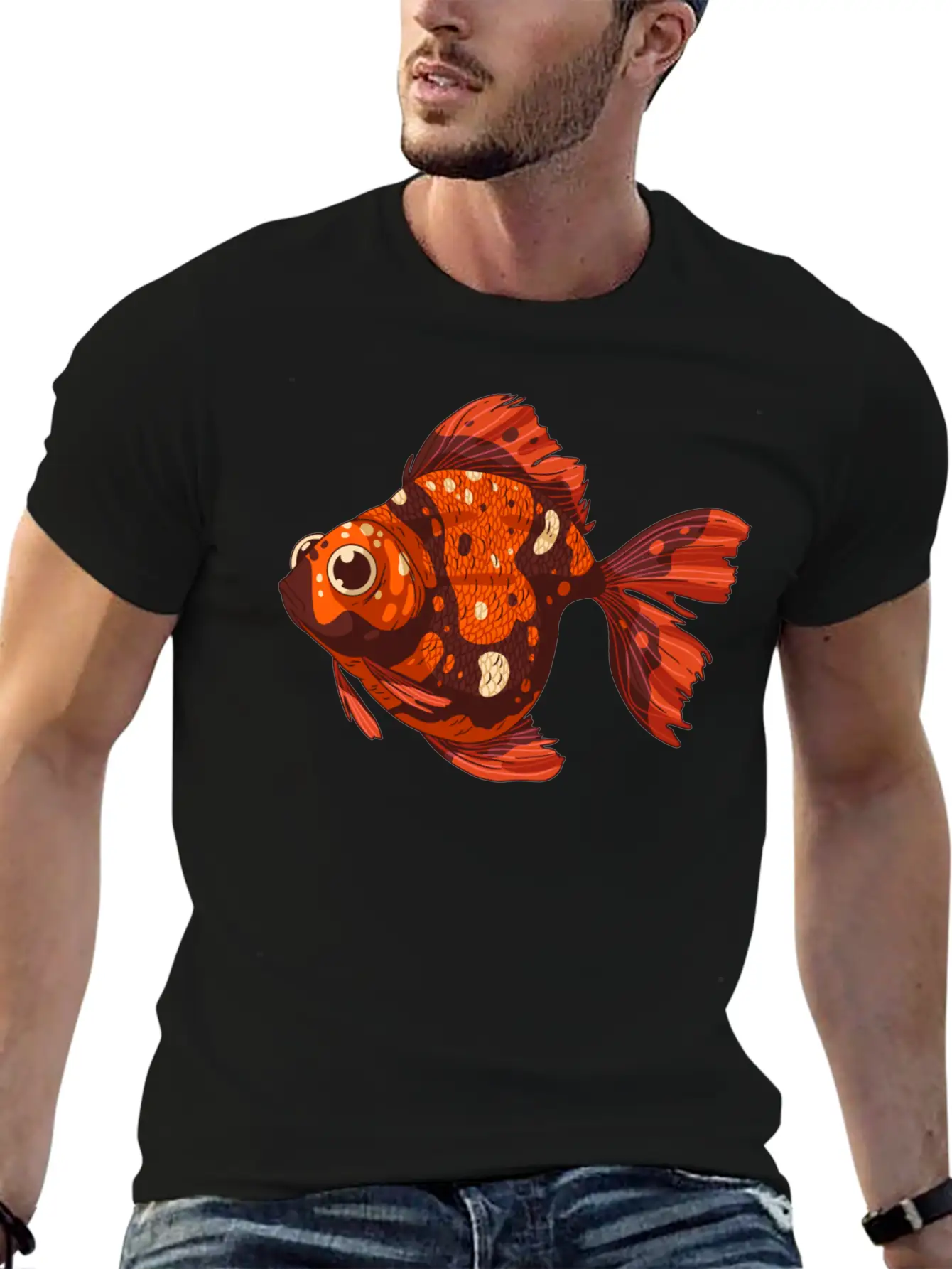 Gold Fish Unisex Short Sleeve Soft Cotton T-Shirt – Casual Everyday Wear