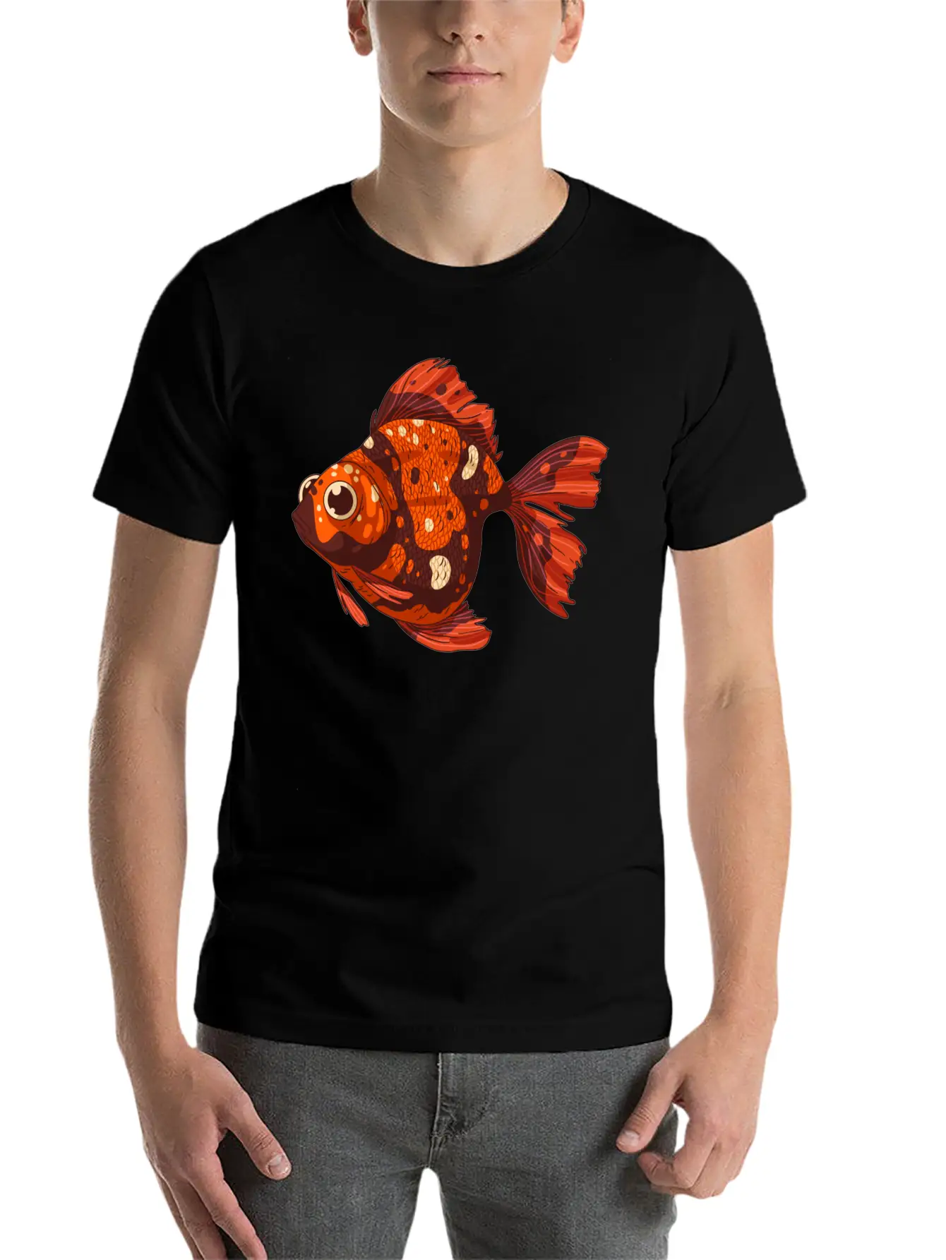 Gold Fish Unisex Short Sleeve Soft Cotton T-Shirt – Casual Everyday Wear