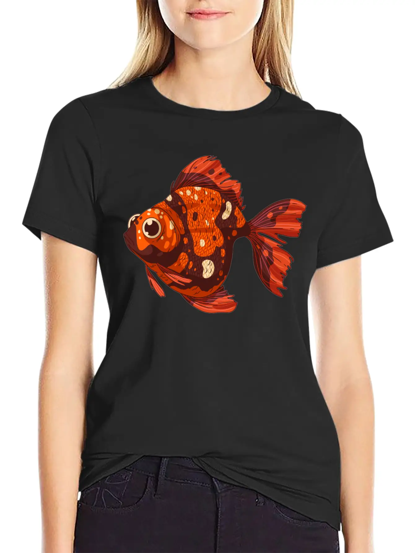 Gold Fish Unisex Short Sleeve Soft Cotton T-Shirt – Casual Everyday Wear