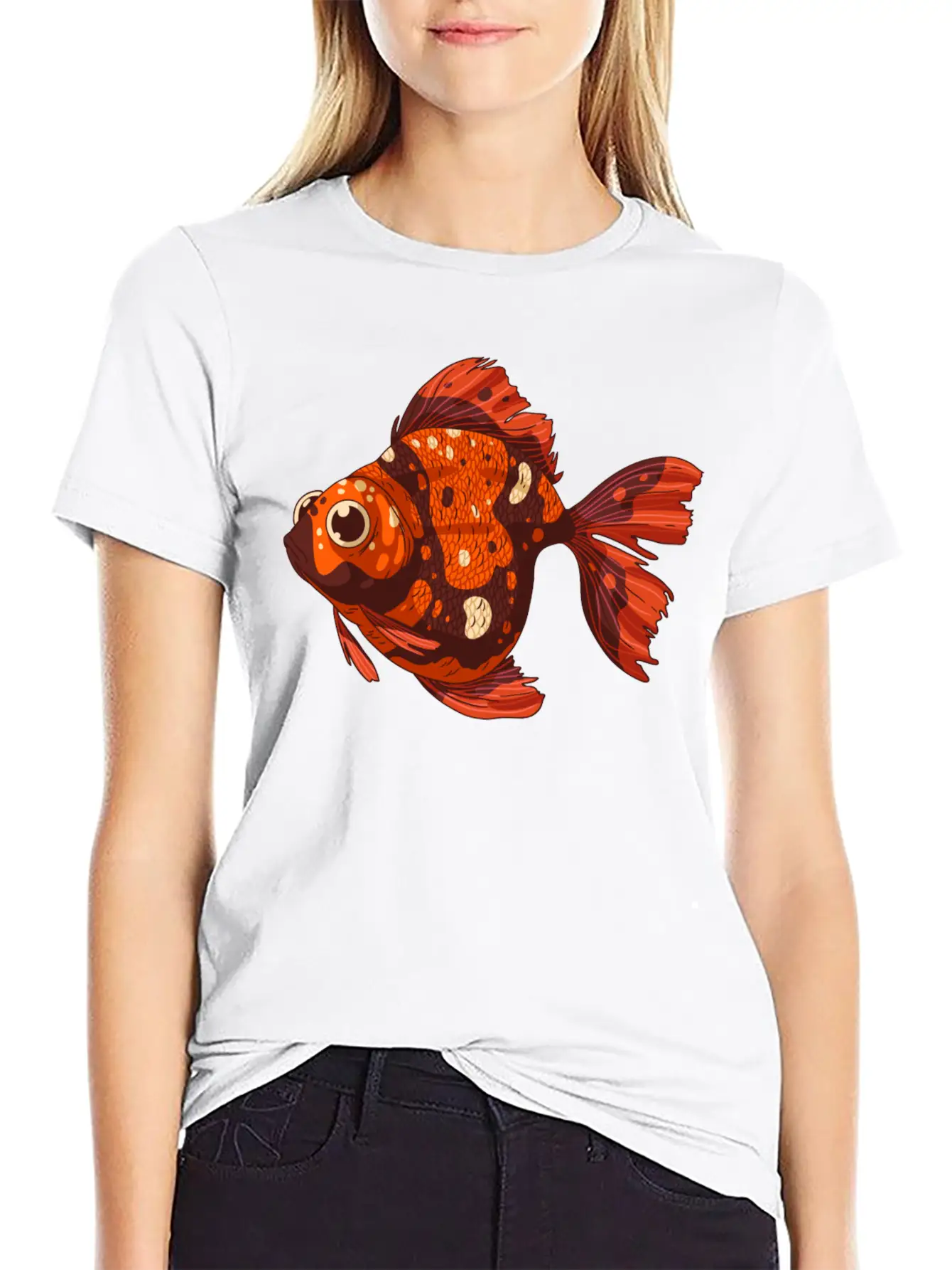 Gold Fish Unisex Short Sleeve Soft Cotton T-Shirt – Casual Everyday Wear