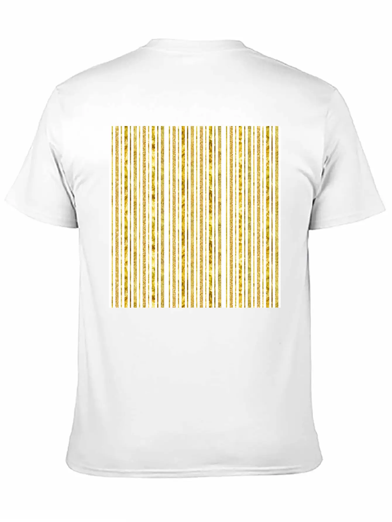 Gold Glitter Foil Stripes Timeless Short Sleeve Tee – Comfy And Minimalist Design