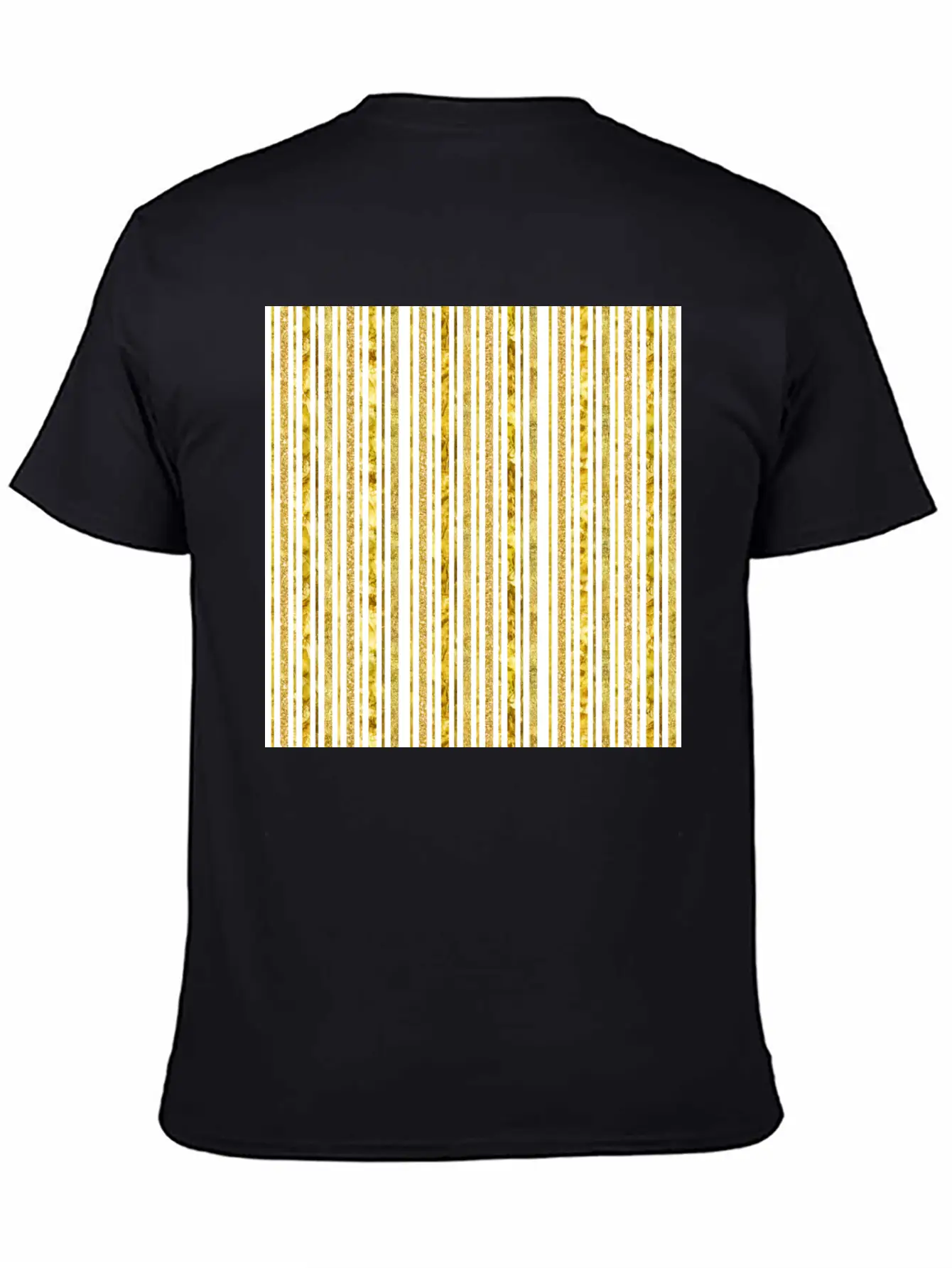 Gold Glitter Foil Stripes Timeless Short Sleeve Tee – Comfy And Minimalist Design