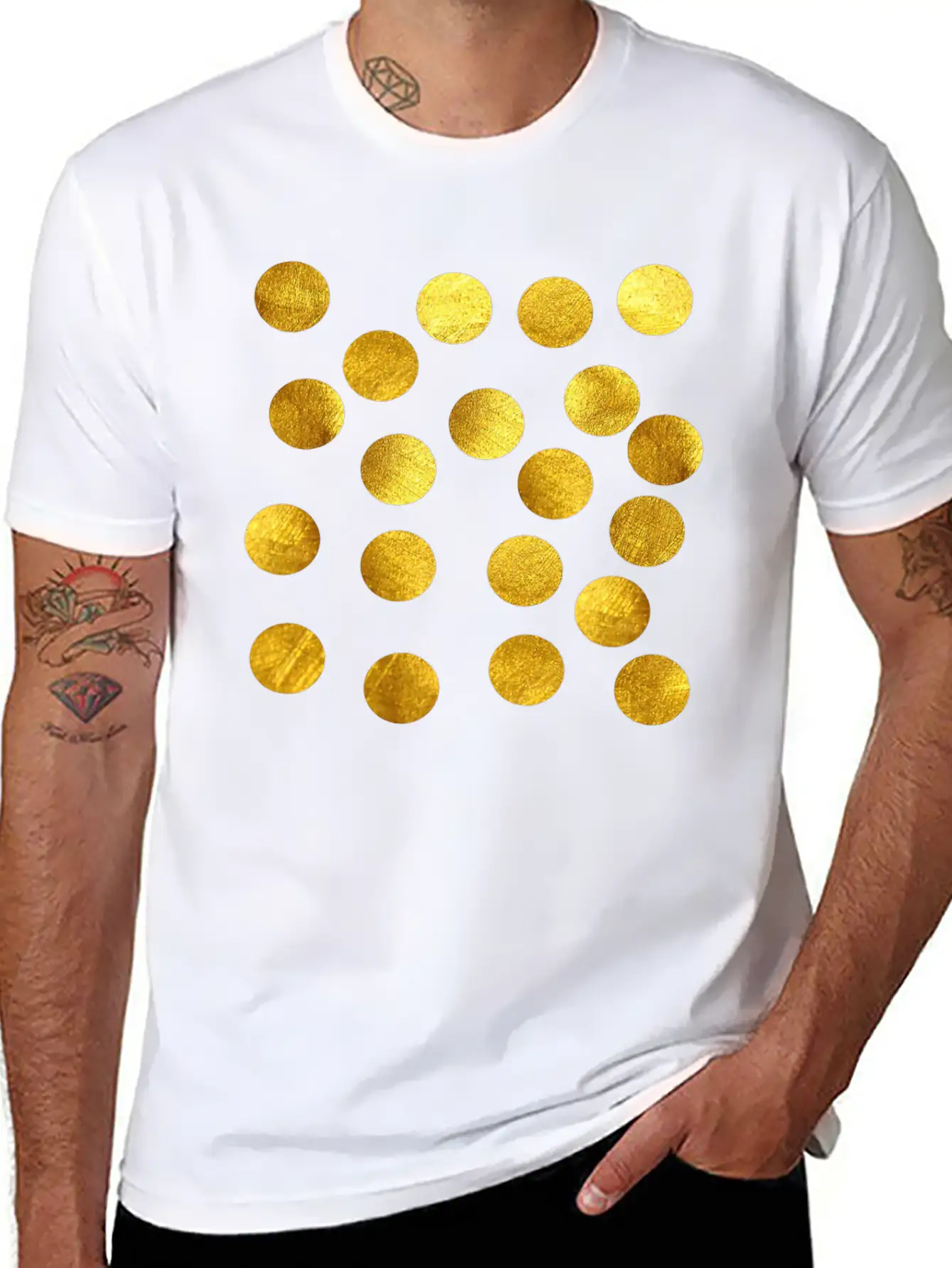 Gold Glitter Unisex Short Sleeve Soft Cotton T-Shirt – Casual Everyday Wear