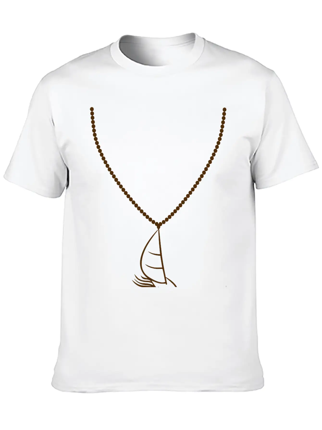 Gold Necklace Jewelry Sea Waves Boat Sailing Ship Stylish Everyday T-Shirt – Unisex Basic Cotton Tee