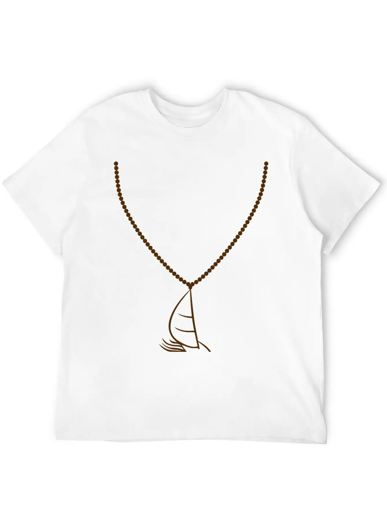 Gold Necklace Jewelry Sea Waves Boat Sailing Ship Stylish Everyday T-Shirt – Unisex Basic Cotton Tee