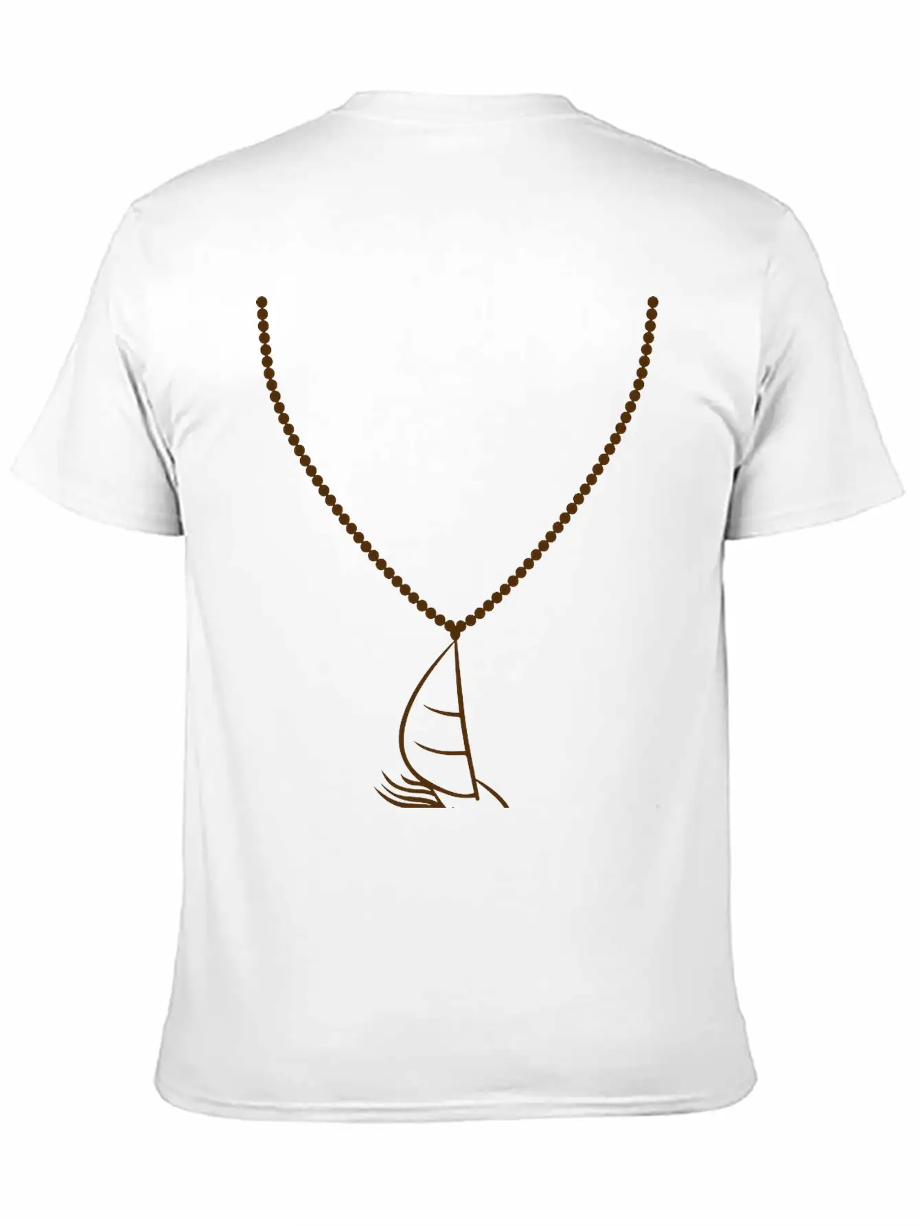 Gold Necklace Jewelry Sea Waves Boat Sailing Ship Stylish Everyday T-Shirt – Unisex Basic Cotton Tee