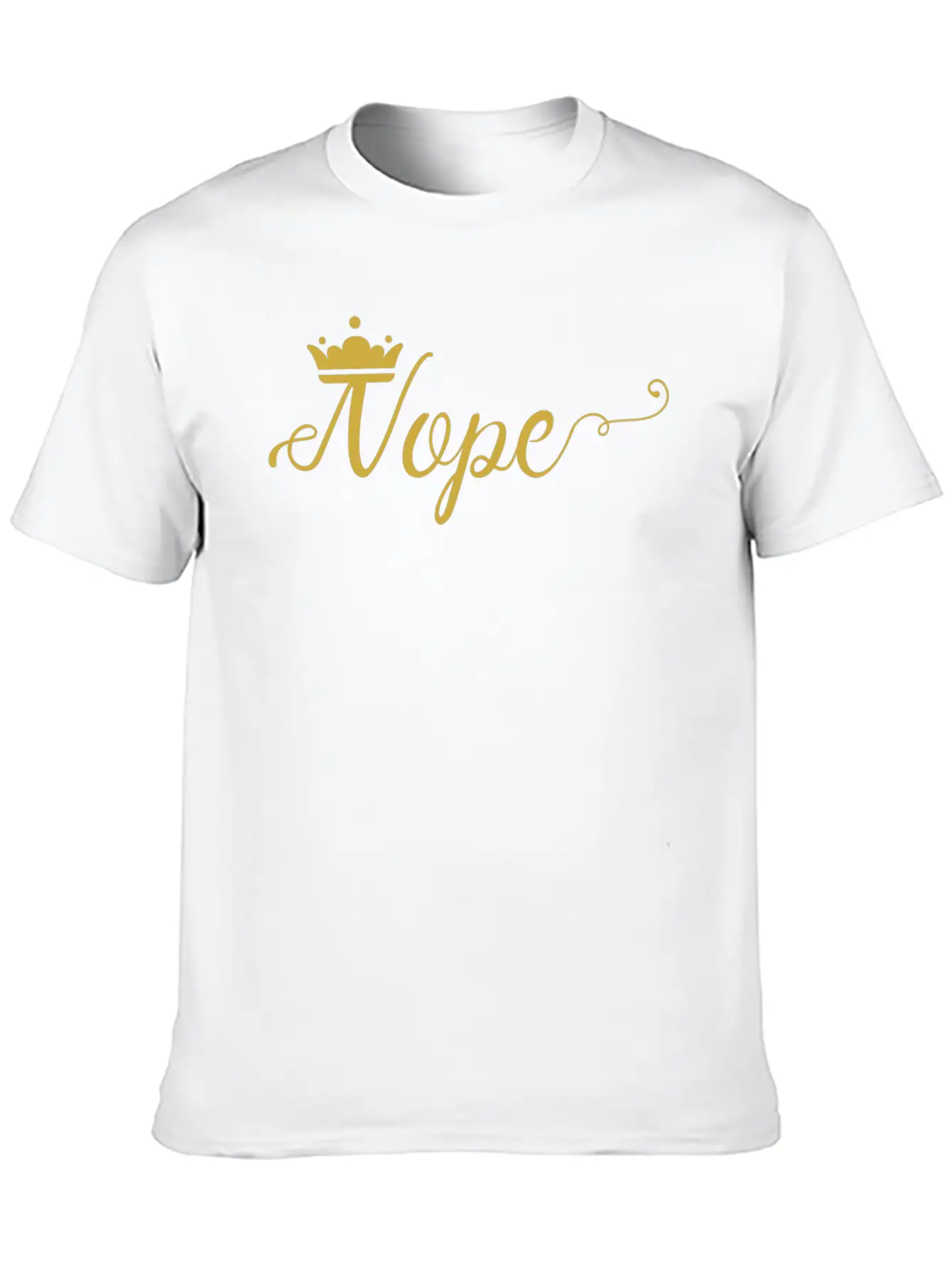 Gold Nope Comfortable Minimalist Graphic Tee – Summer Style Essential
