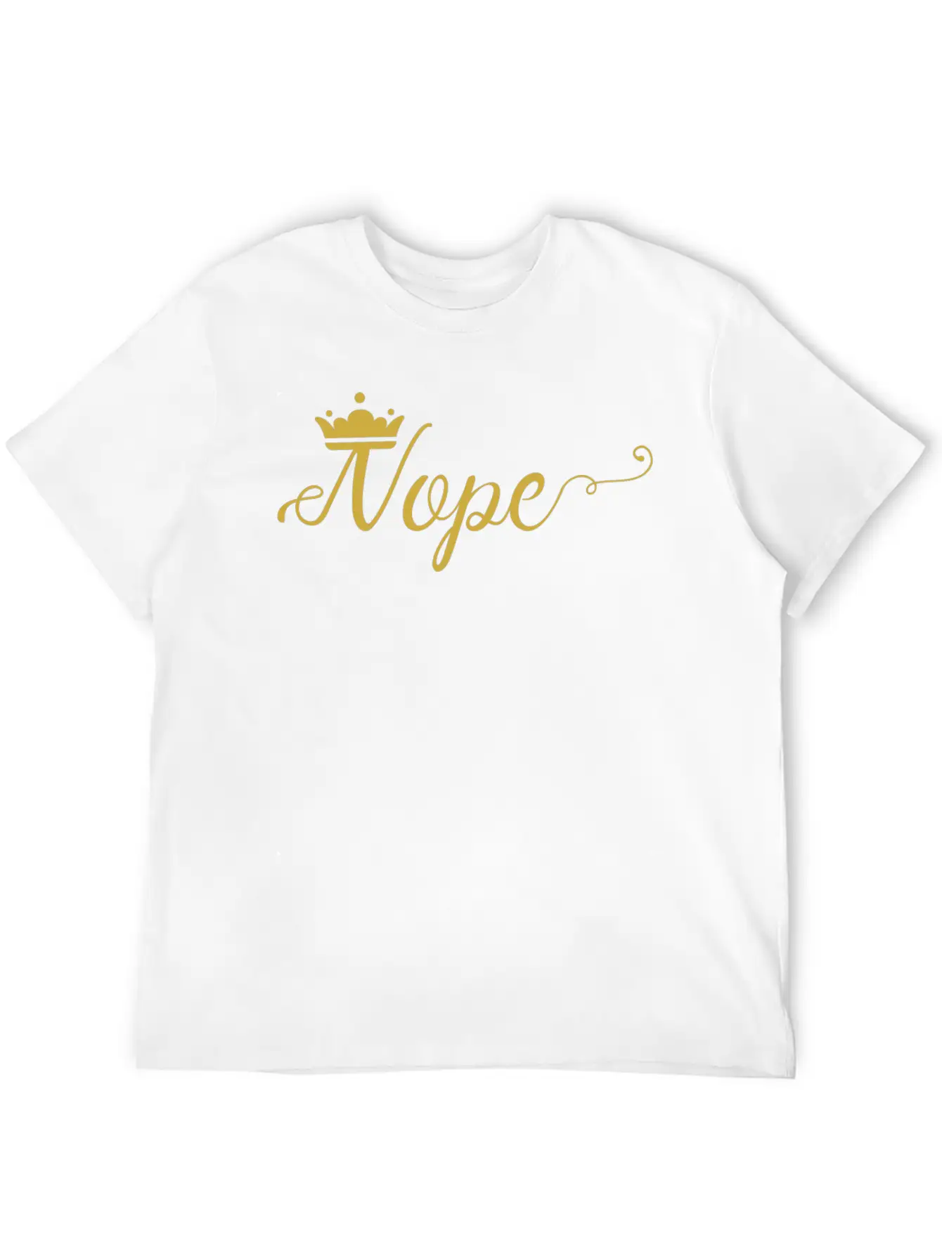 Gold Nope Comfortable Minimalist Graphic Tee – Summer Style Essential