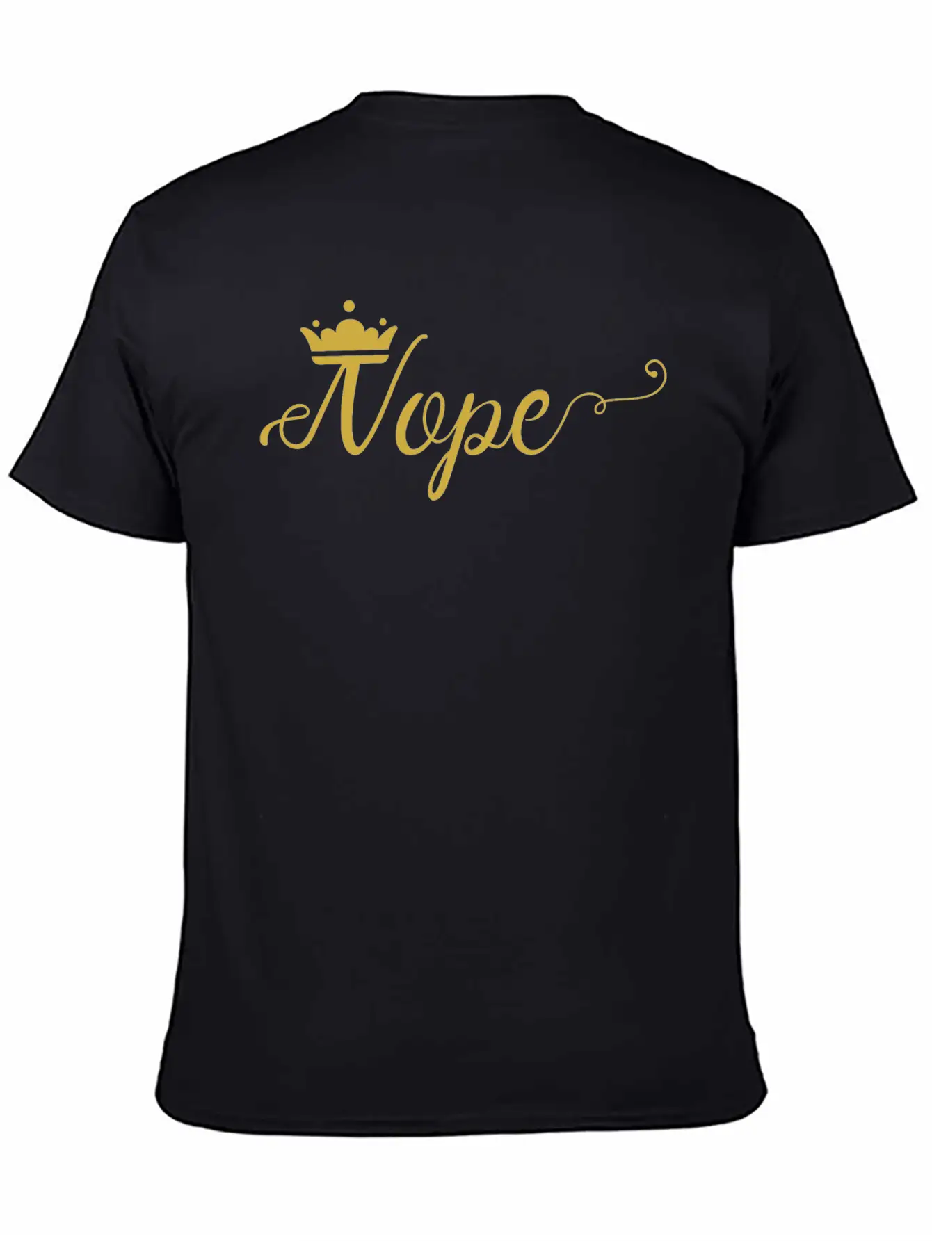 Gold Nope Comfortable Minimalist Graphic Tee – Summer Style Essential