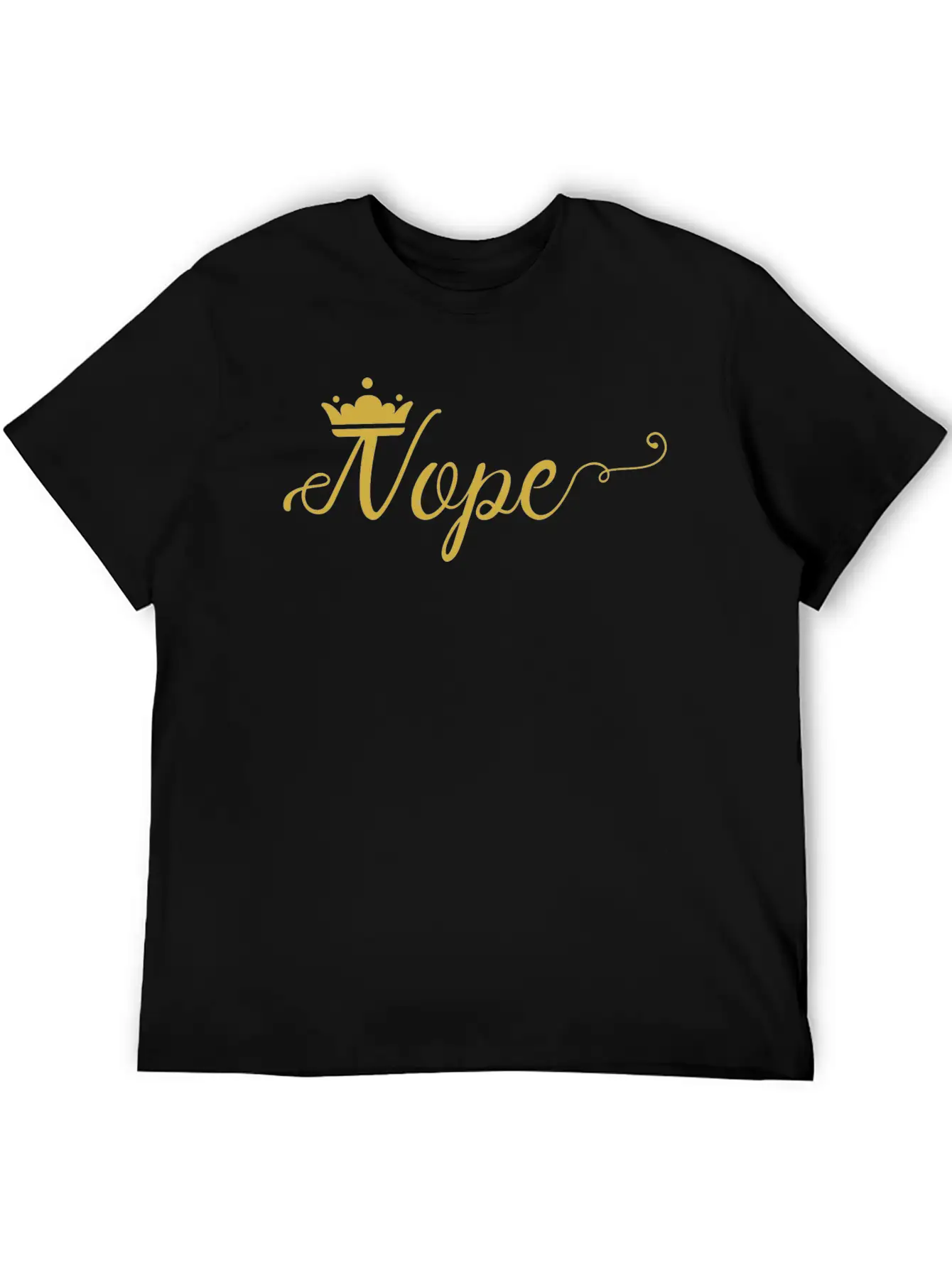 Gold Nope Comfortable Minimalist Graphic Tee – Summer Style Essential