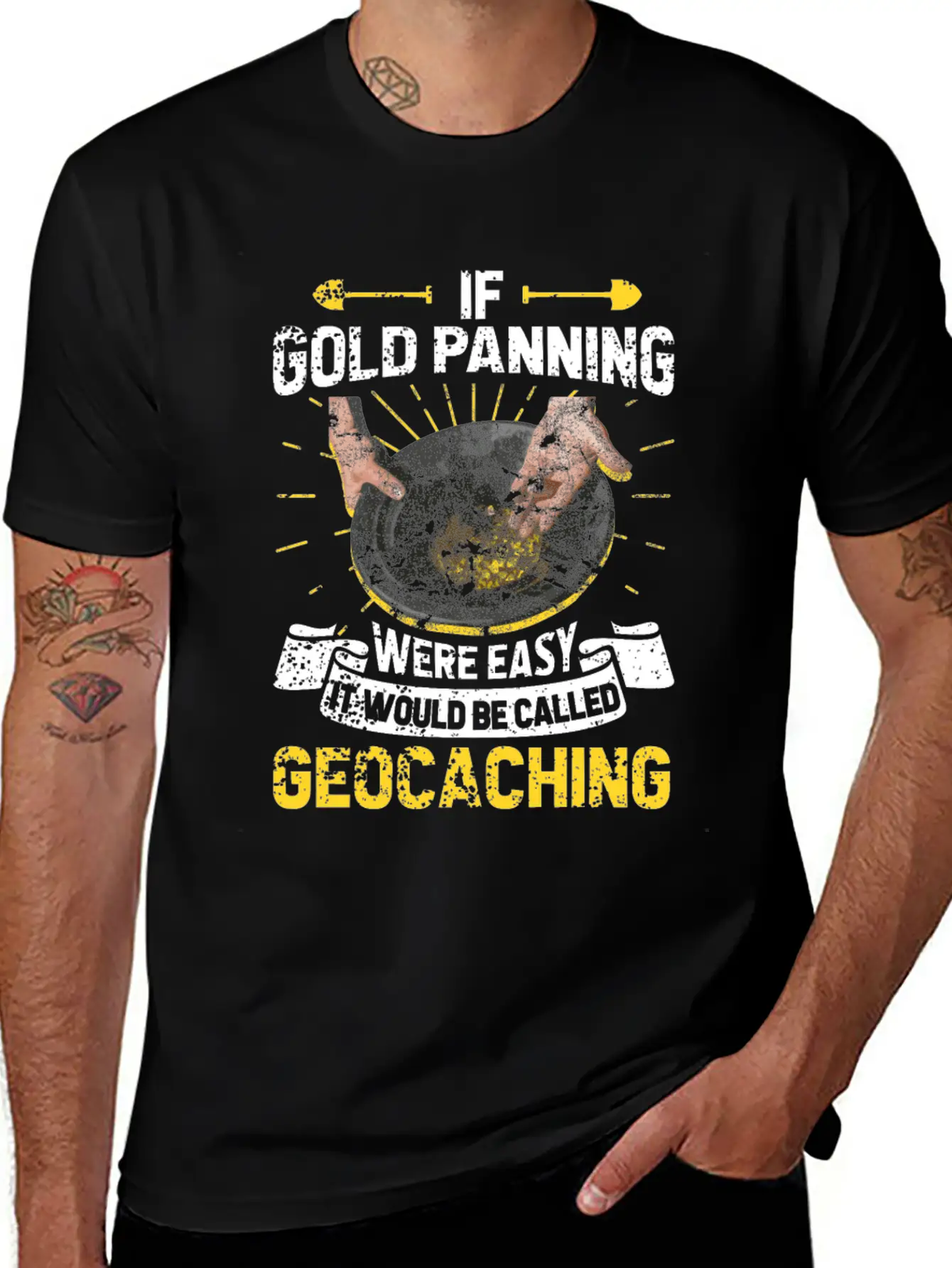 Gold Panning Gold Mining Unisex Short Sleeve Soft Cotton T-Shirt – Casual Everyday Wear