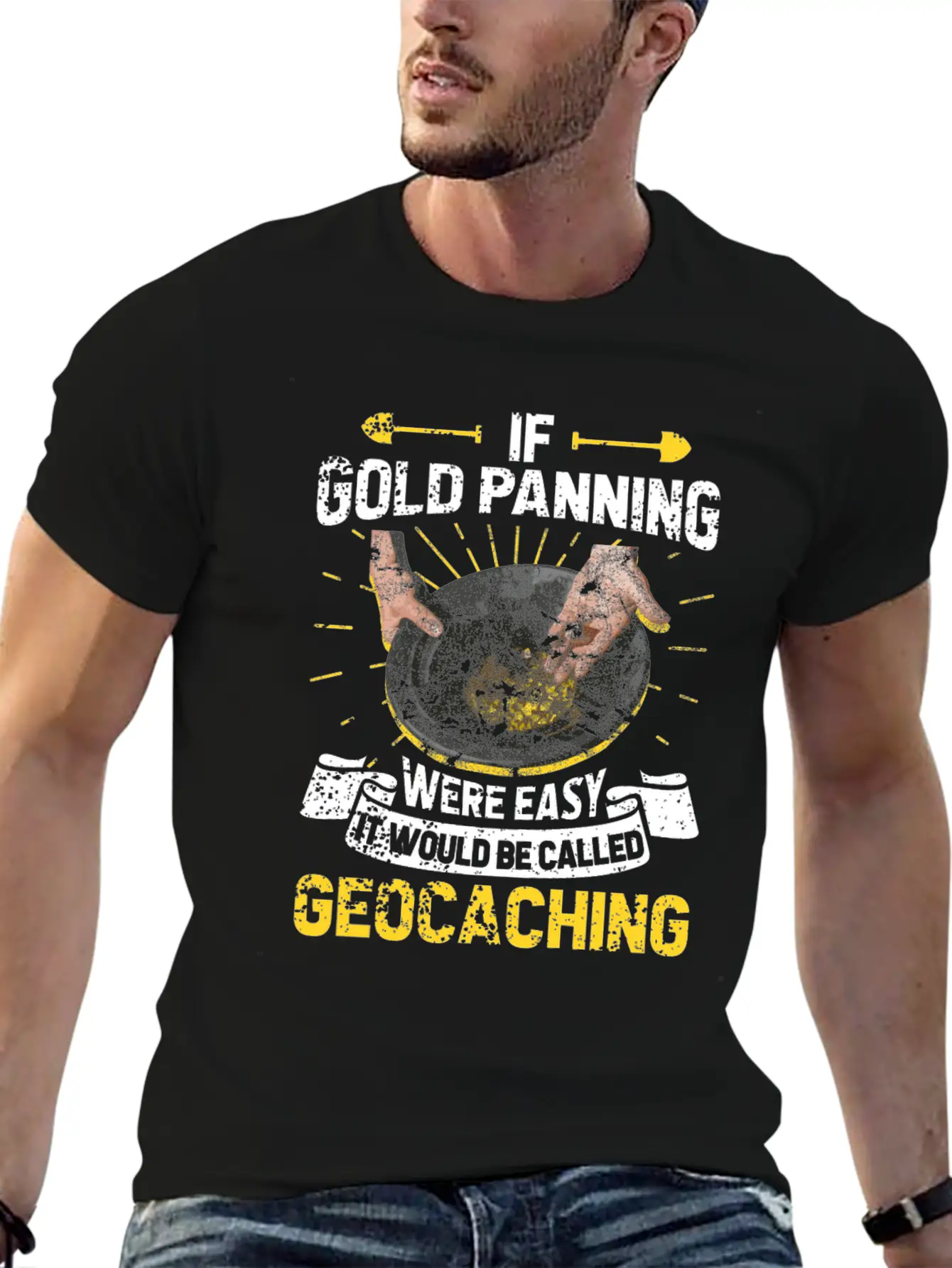 Gold Panning Gold Mining Unisex Short Sleeve Soft Cotton T-Shirt – Casual Everyday Wear