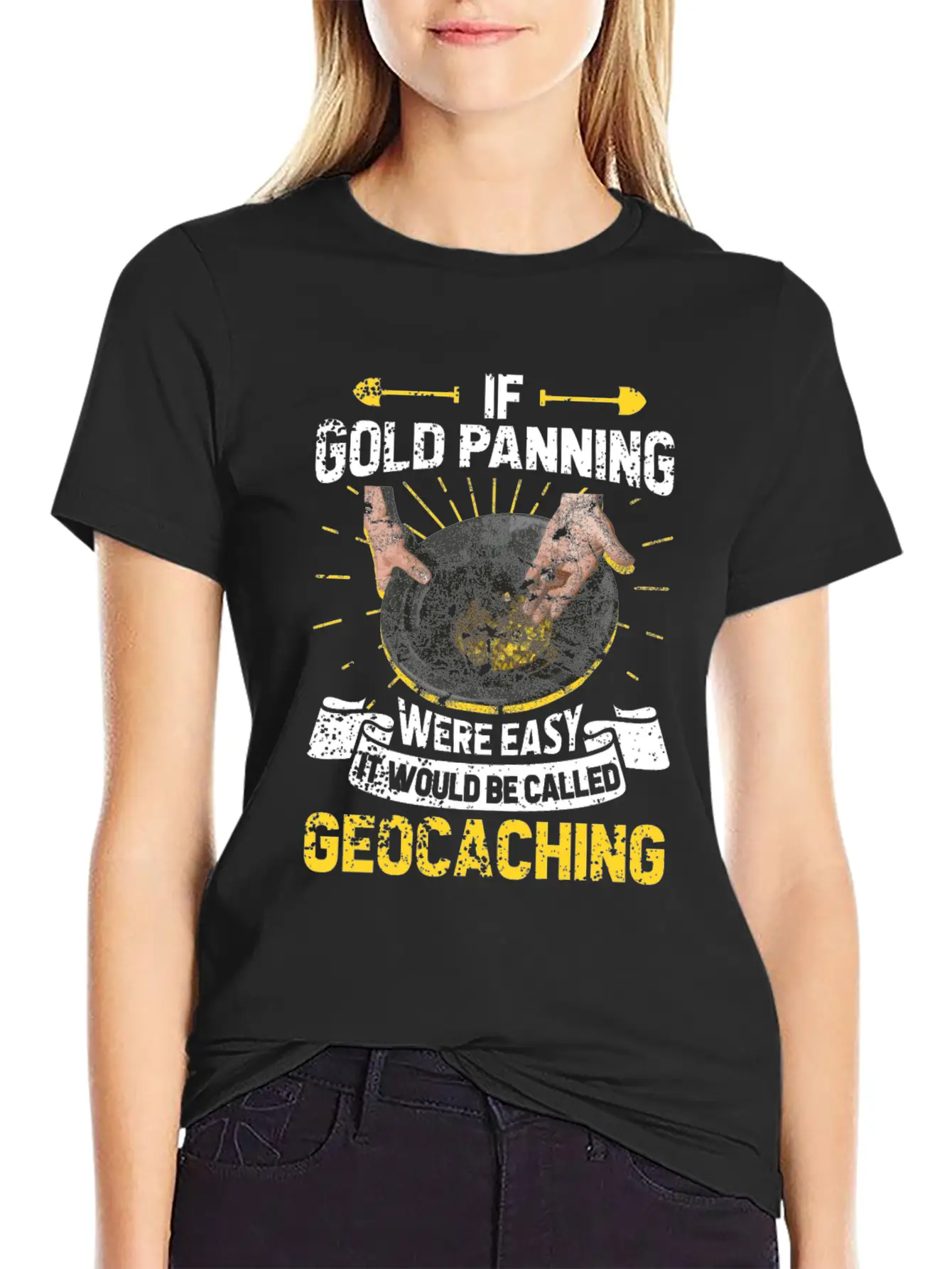 Gold Panning Gold Mining Unisex Short Sleeve Soft Cotton T-Shirt – Casual Everyday Wear