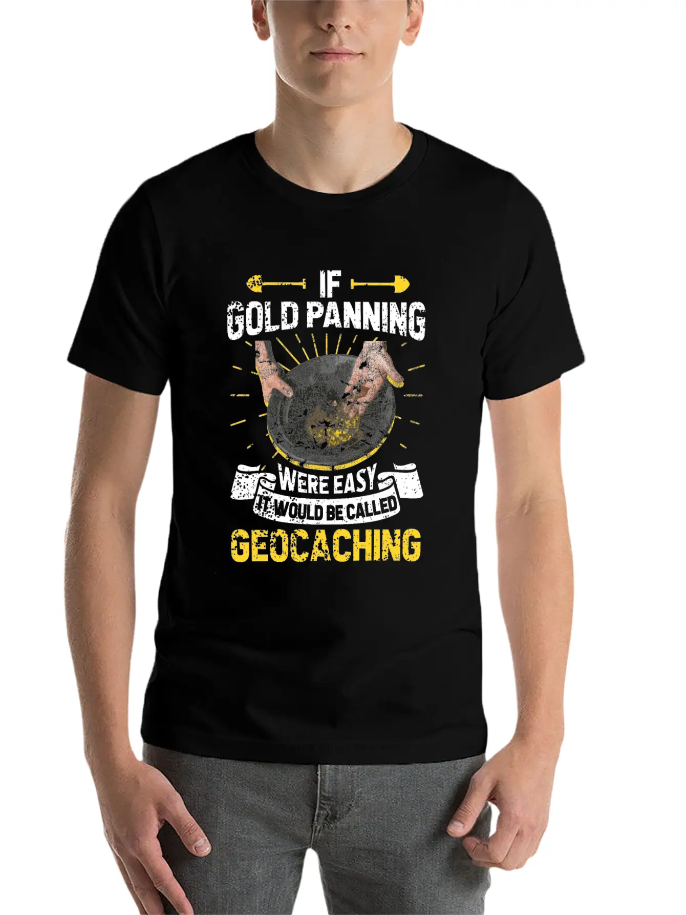 Gold Panning Gold Mining Unisex Short Sleeve Soft Cotton T-Shirt – Casual Everyday Wear