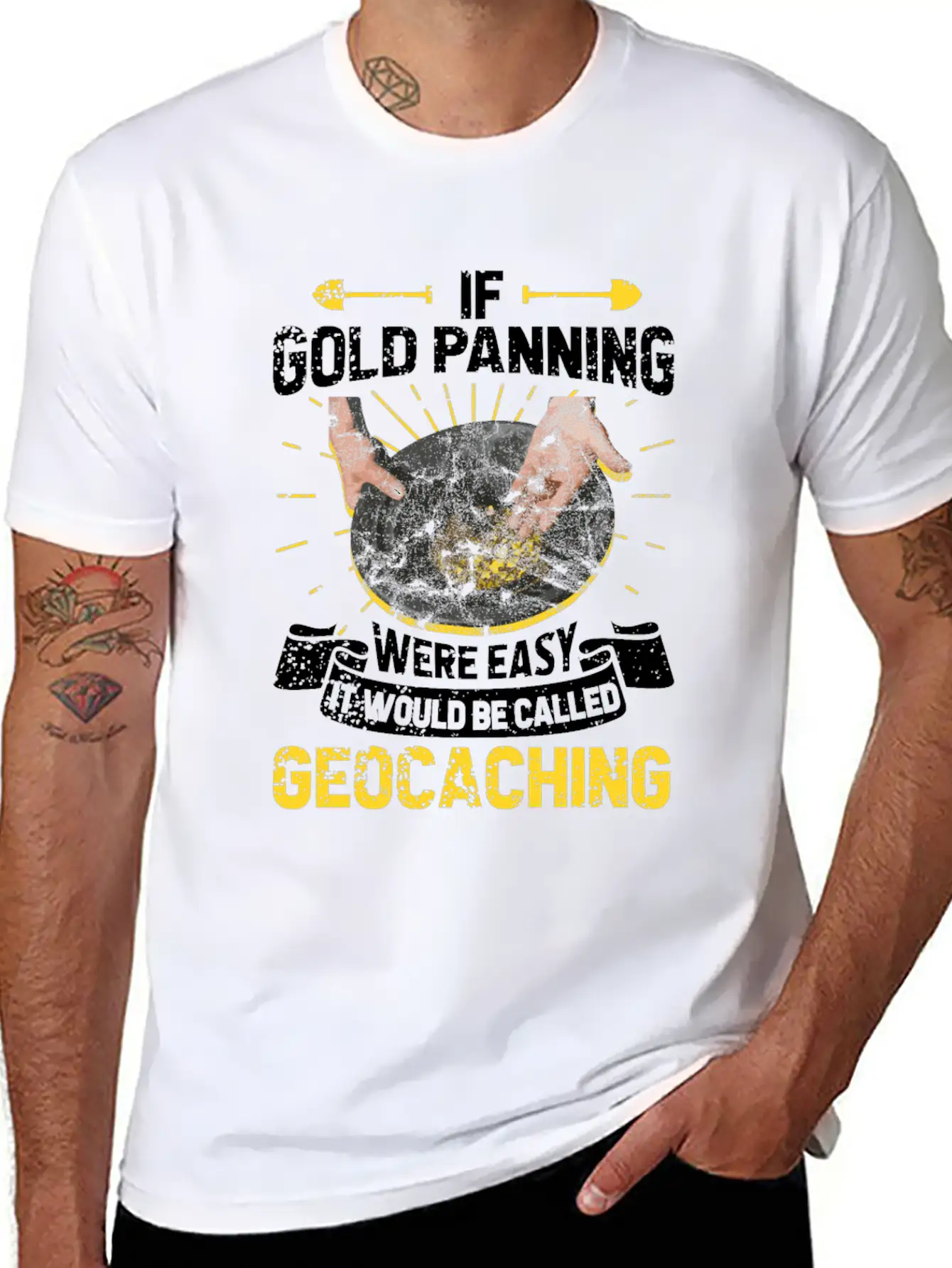 Gold Panning Gold Mining Unisex Short Sleeve Soft Cotton T-Shirt – Casual Everyday Wear