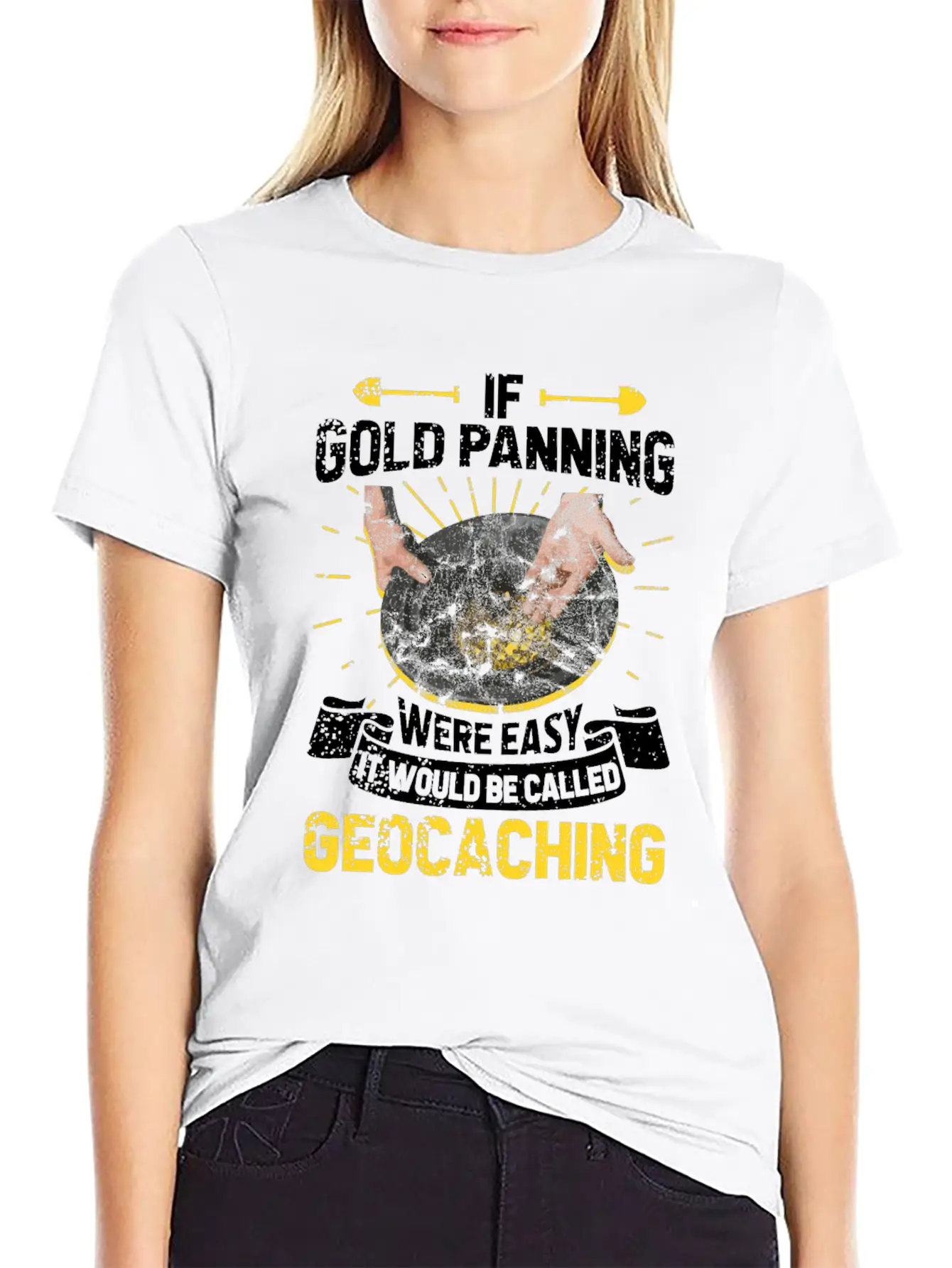 Gold Panning Gold Mining Unisex Short Sleeve Soft Cotton T-Shirt – Casual Everyday Wear
